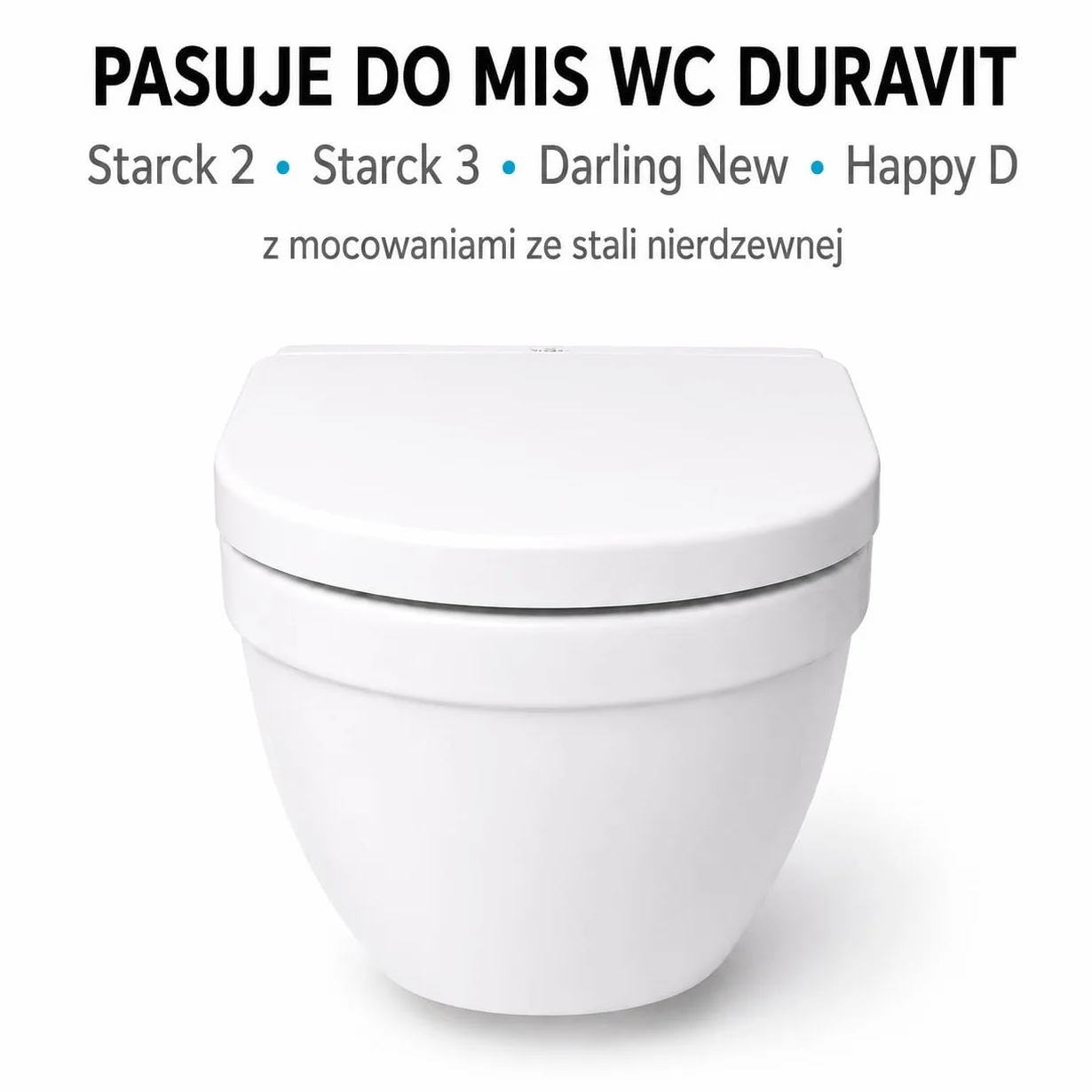 Bullseat wolnoopadająca deska sedesowa z duroplastu, biała