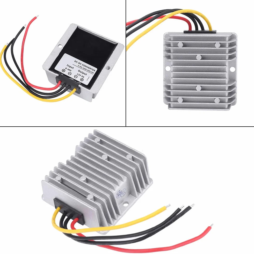 Przetwornica Napięcia DC DC8V ~ 40V do DC12V 6A 72W Auto Step UP Konwerter Obniżający Napięcie Regulator Napięcia Boost Moduł Wodoodporna Obudowa ze Stopu Aluminium