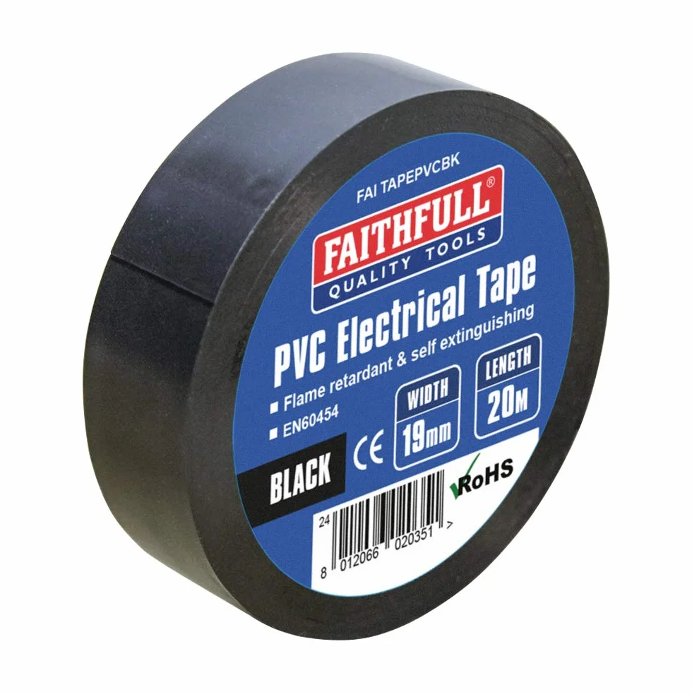 Faithfull FAITAPEPVCBK czarna taśma PCW 19 mm x 20 m