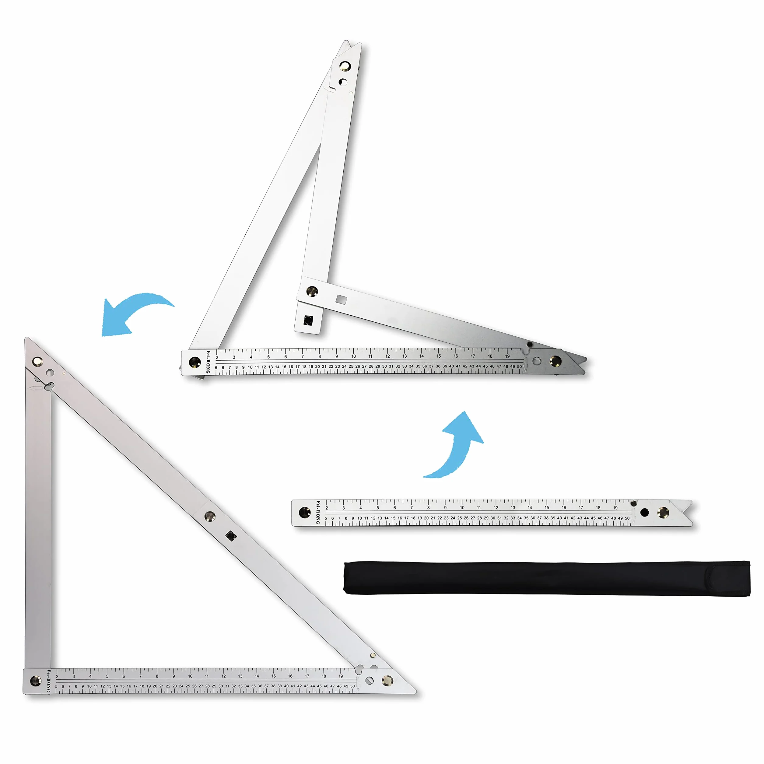 Płyty gipsowo-kartonowe trójkątna linijka kwadratowa składana aluminiowa rama narzędzia budowlane kombinacja prędkości 60 cm w oprawie dachowe schody praca obróbka drewna ruchomy kąt prosty 90°45 stopni linijka kątowa