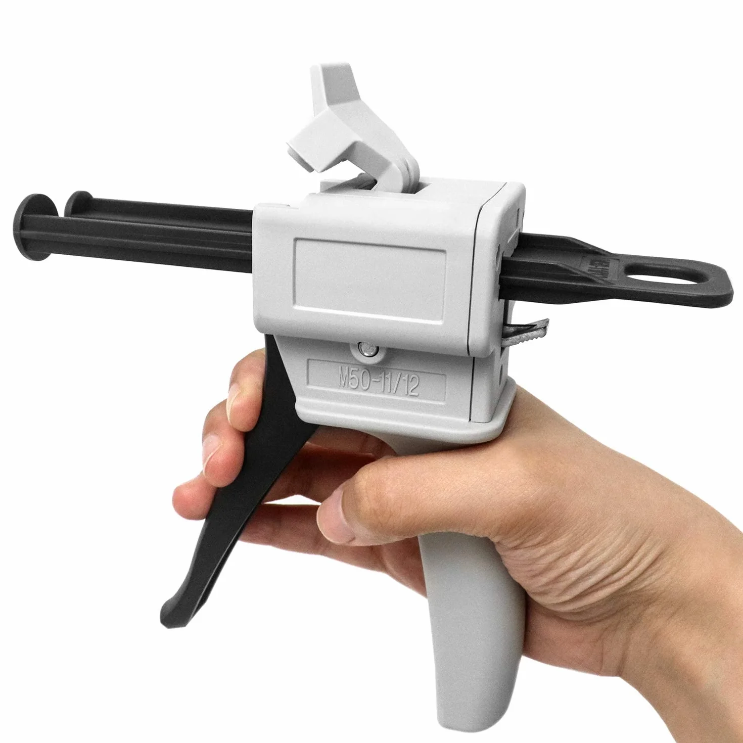QWORK® 50 ml pistolet do klejenia epoksydowego z rękojeścią klej zmieszany, 1: 1 i 2: 1 pistolet do nabojów z pistoletem do klejenia, aplikator do mieszanki