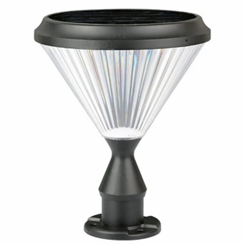 Solarna zewnętrzna lampa słupkowa, aluminiowy korpus z kloszem PC, wodoodporna lampa kolumnowa LED do podjazdu do bramy ogrodowej, automatyczne włączanie/wyłączanie od zmierzchu do świtu