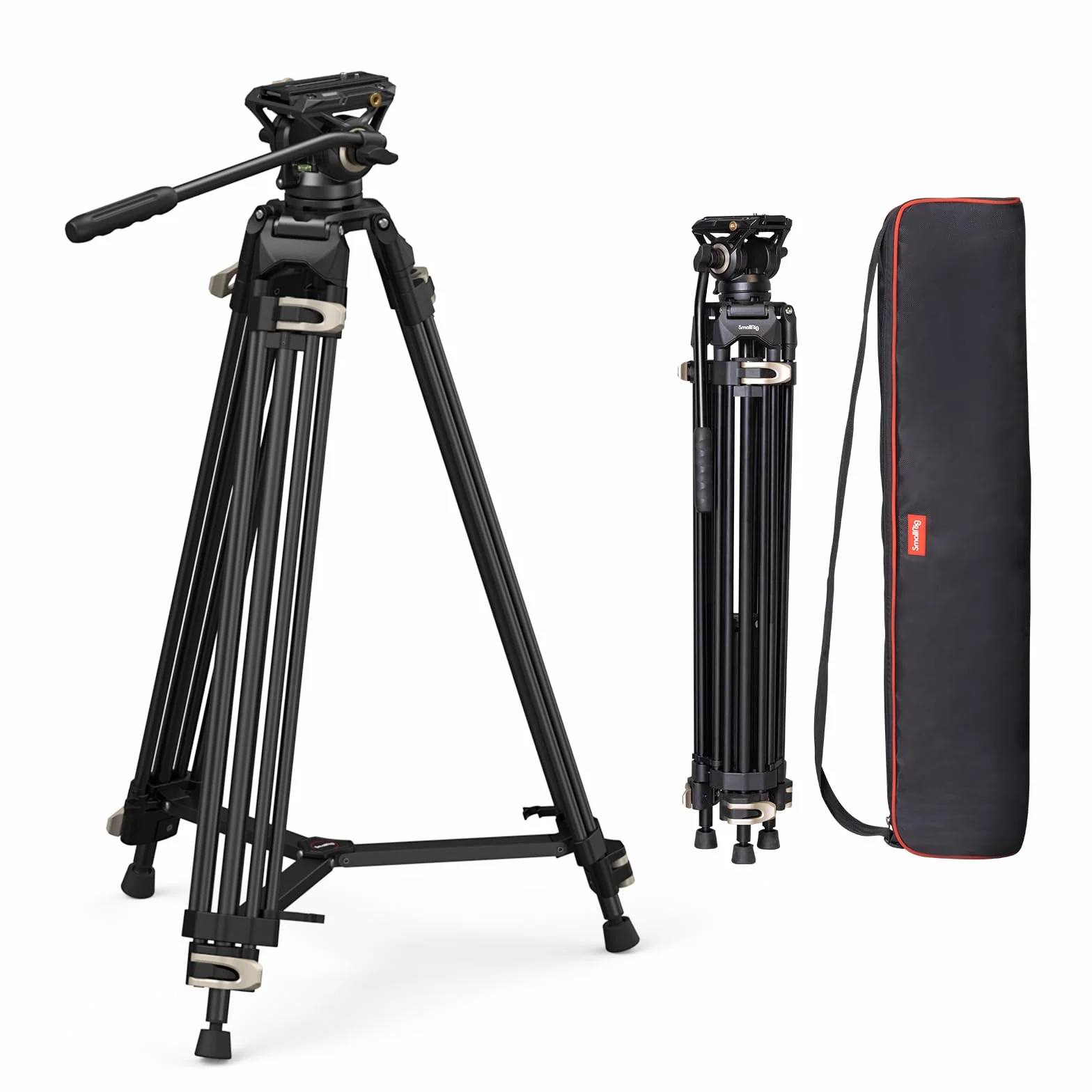 SMALLRIG Video Tripod System, 73-Calowy WytrzymałY Statyw z GłOwicą PłYnową 360 Stopni i PłYtą Szybkiego Uwalniania do Lustrzanek Cyfrowych, Kamer, AparatóW - 3751