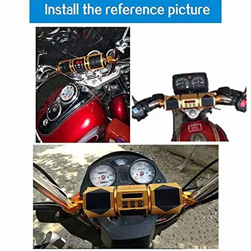 Motocykl Odtwarzacz MP3 na Kierownicę GłOśNik Muzyka Bluetooth Radio FM Wodoodporny Regulowany Wspornik Audio Stereo 12V