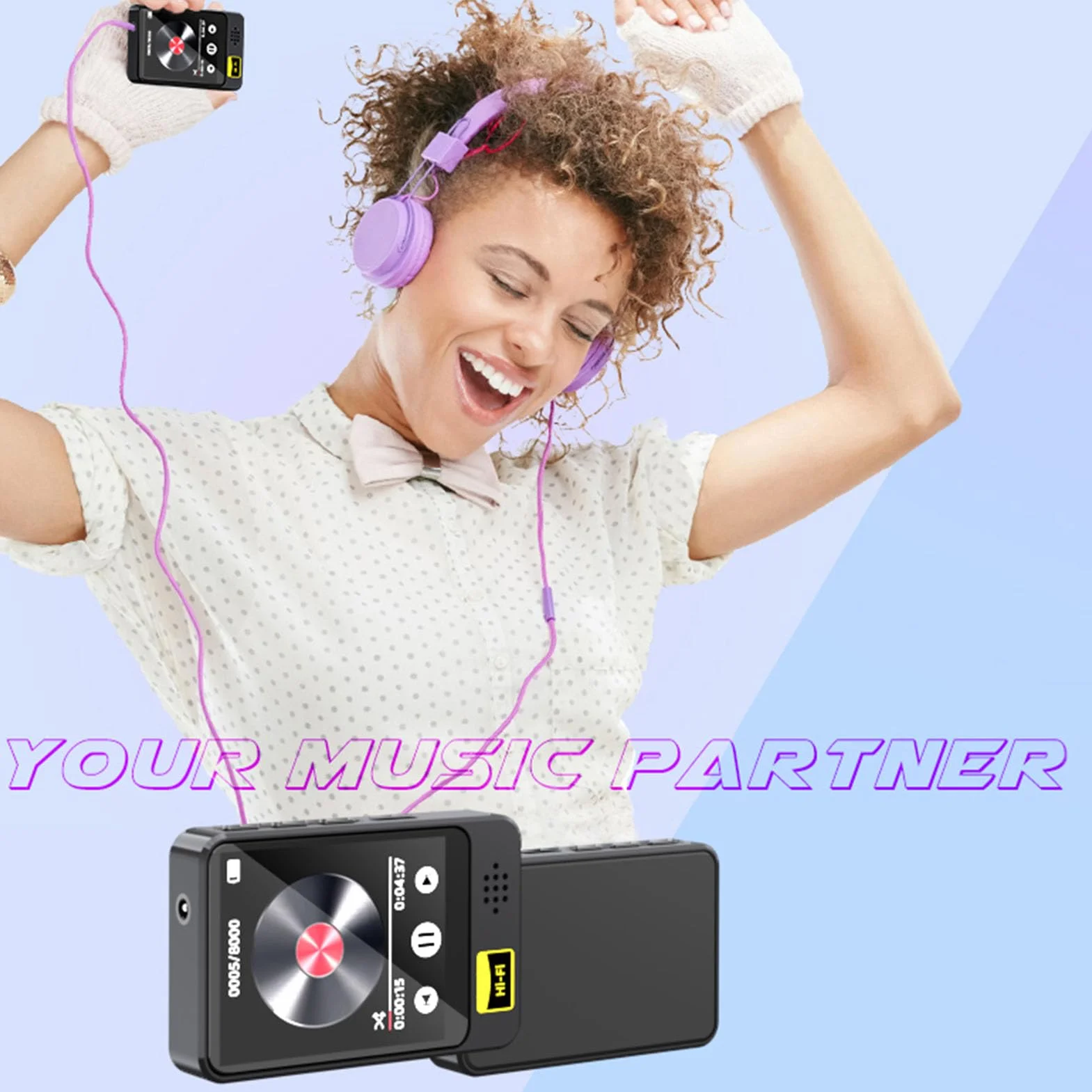 Odtwarzacz MP3 z Bluetooth 5.0, Bezstratnym Dźwiękiem HiFI Odtwarzacz MP3 Spotify, 1,77-calowy Ekran Dotykowy Odtwarzacz MP3 MP4 z funkcją FM, Radiem, Nagrywaniem, E-bookiem, dla