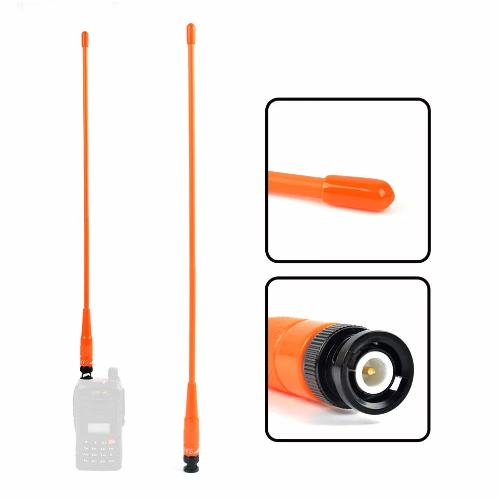 HYS 771N BNC radiotelefon 15,6 cala Dualband 2 m/70 cm UHF/VHF antena kompatybilna z 144/430 MHz Cobra Midland Uniden Handheld WalkieTalkie (pomarańczowa)