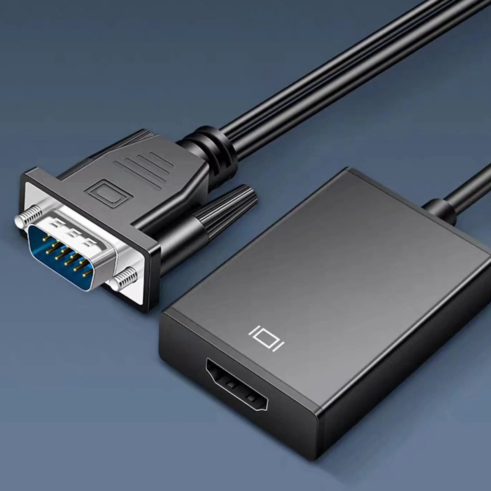 Konwerter VGA na HDMI 1080p Full HD, Adapter VGA USB z Kablem Dźwiękowym 3,5 mm do Monitora PC TV