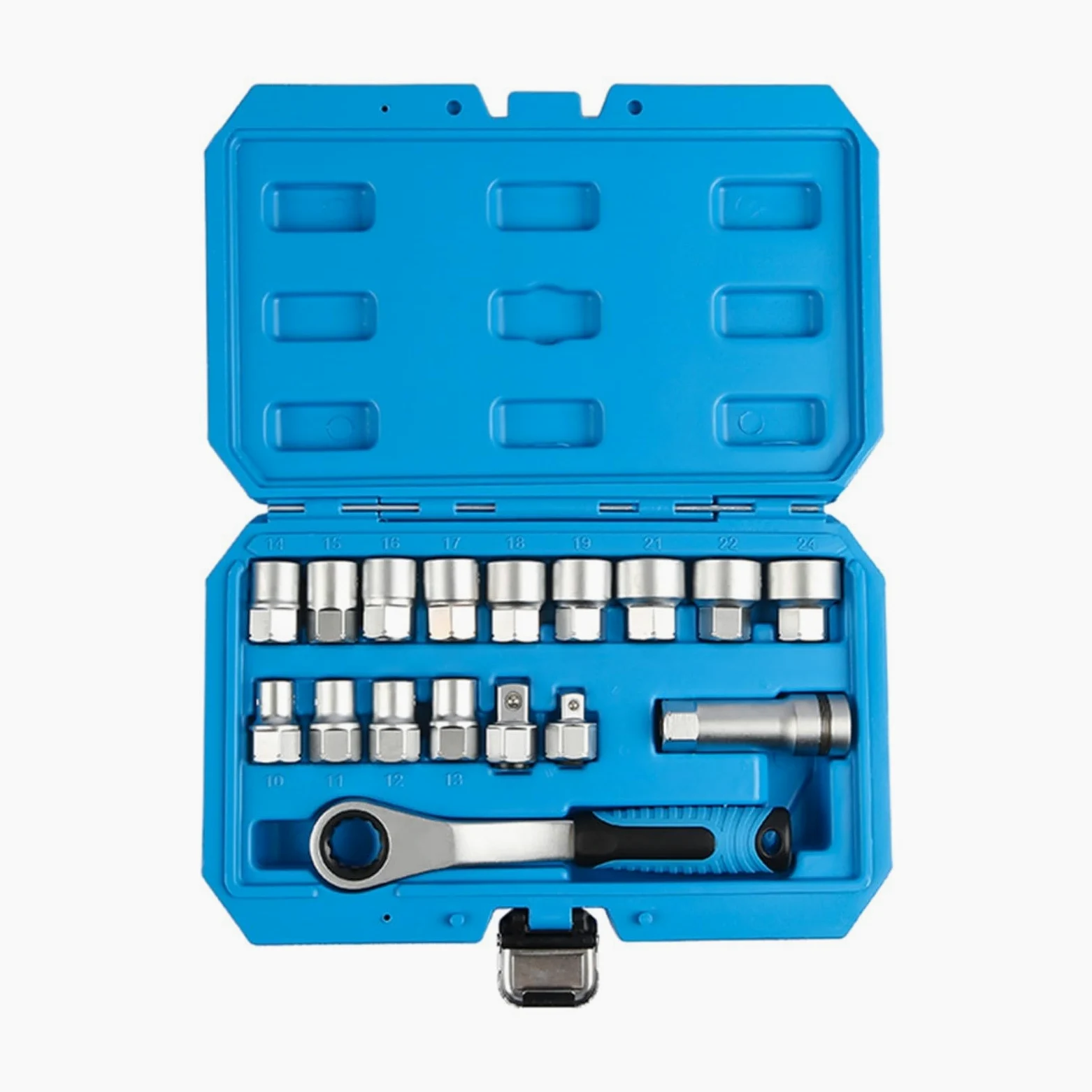 Zestaw dwustronnych kluczy grzechotkowych, 17 sztuk, 10-24 mm, puste adaptery do automatycznej naprawy, profesjonalny zestaw narzędzi mechanicznych do samochodowych i wszechstronnych narzędzi ręcznych