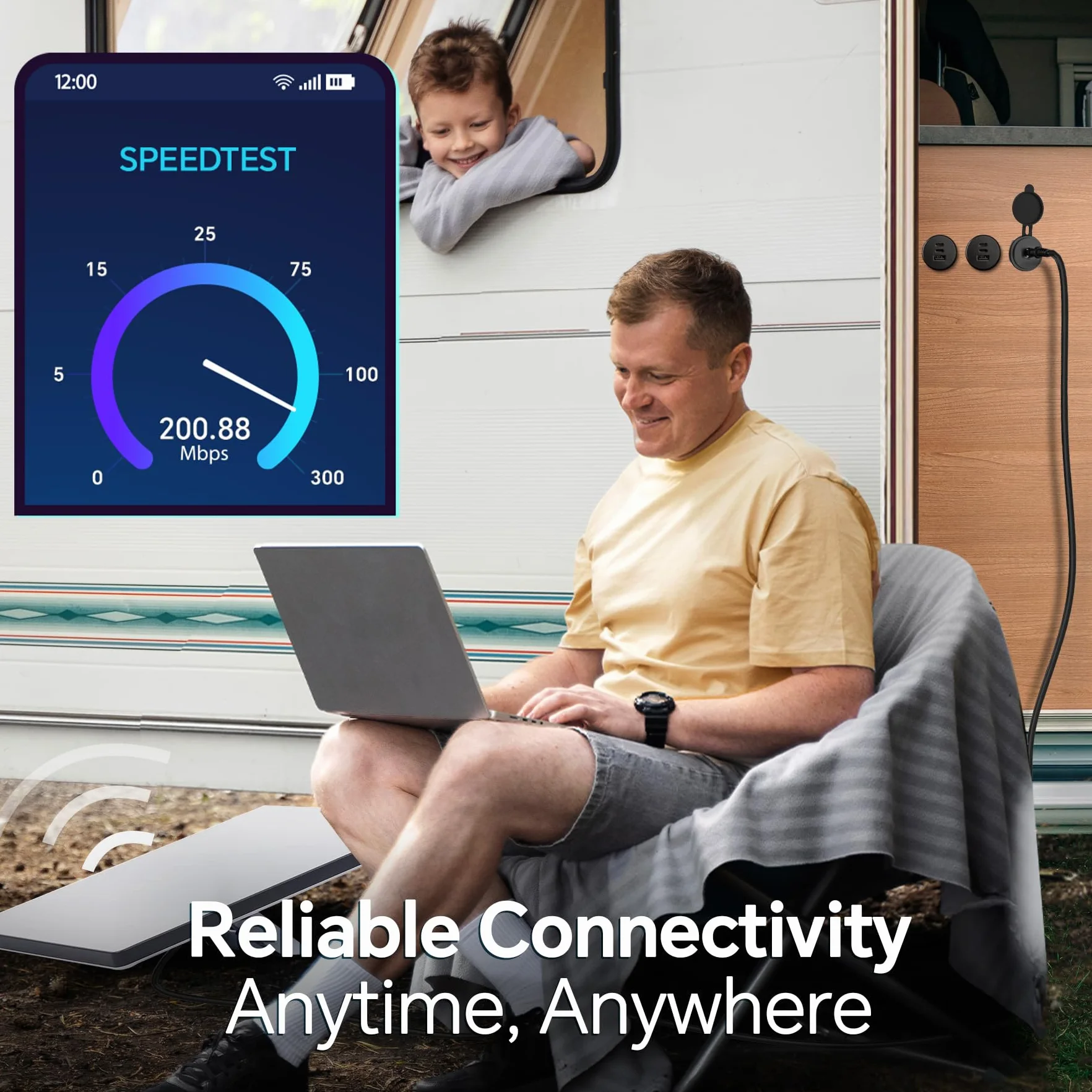 Acegoo Starlink Mini adapter 12 V, przetwornica DC-DC, przetwornica Step Up 12 V, aluminiowe gniazdo 24 V DC do kampera, łodzi, furgonetki, wejście 12 V, wyjście 24 V/3,5 A, wodoodporny (adapter)