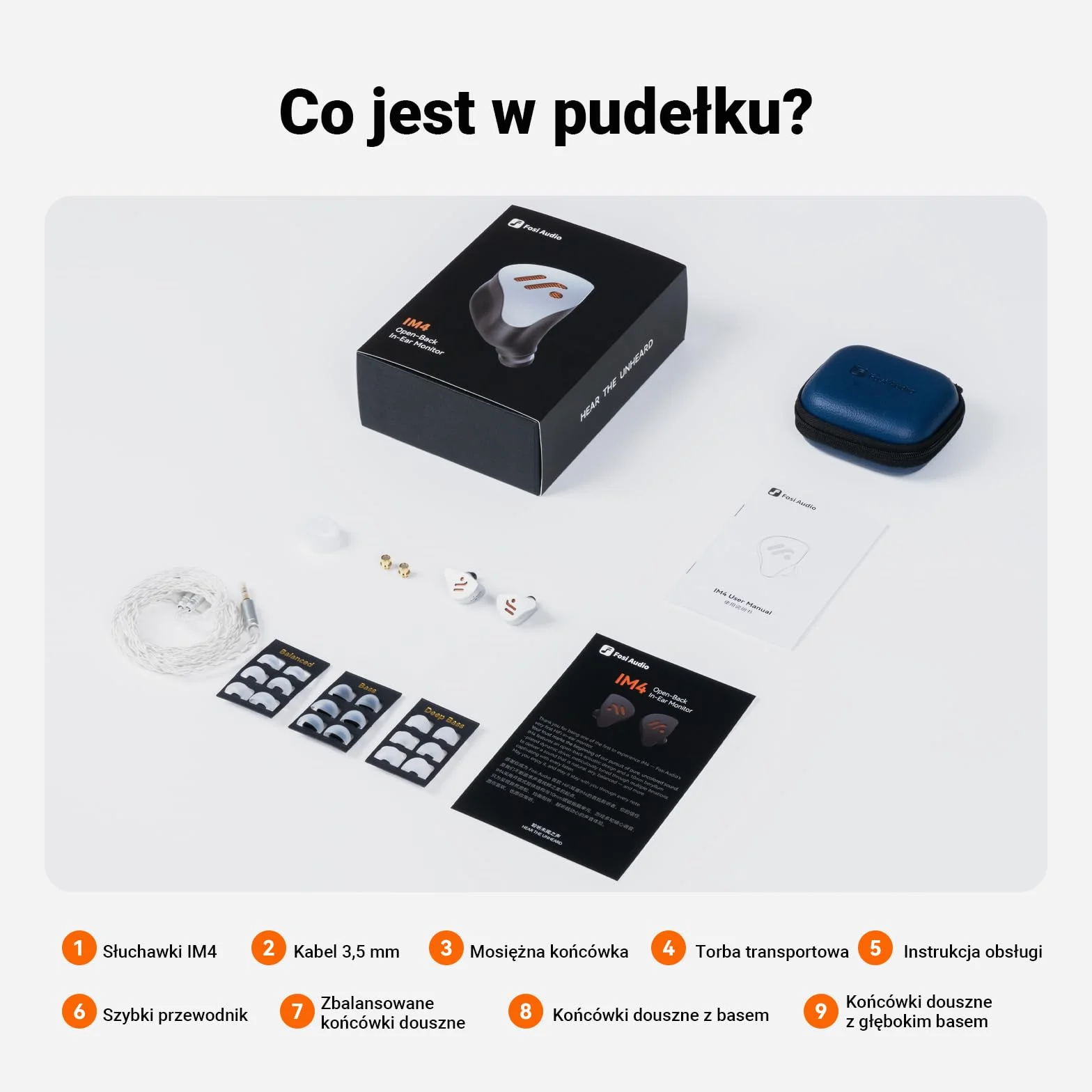 Fosi Audio IM4 Słuchawki Douszne HiFi Otwarty Tył N52 Podwójny Magnes 2-Pin Kabel 3,5 mm Srebrny