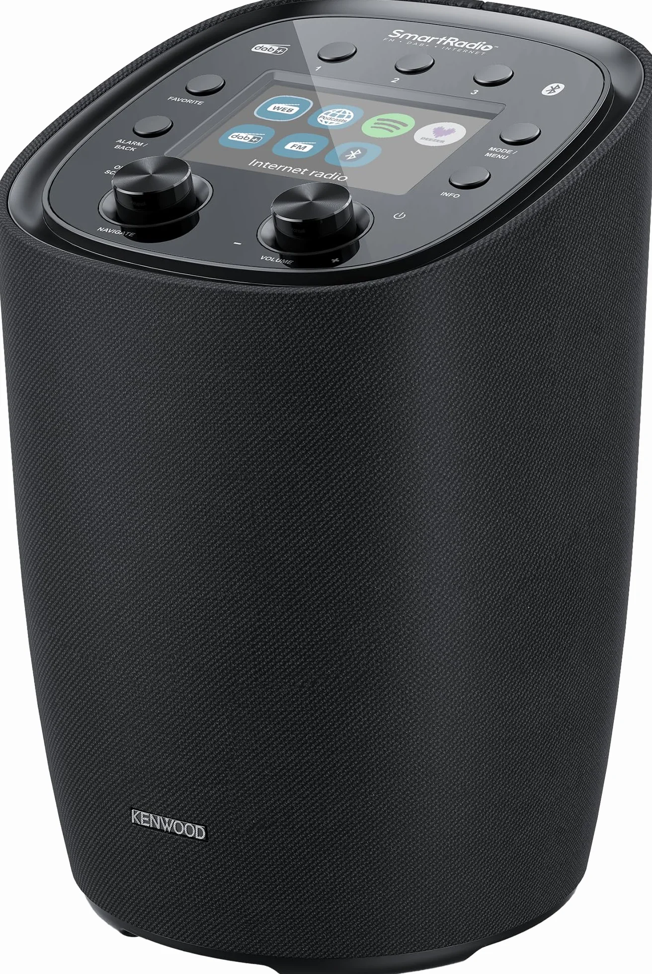 KENWOOD CR-ST500S - designerskie radio Smart z kolorowym wyświetlaczem TFT 4", WiFi radio internetowe, DAB+, UKW, Spotify (HiFi), Deezer, Bluetooth, 30 W RMS stereo, zintegrowany subwoofer, pilot