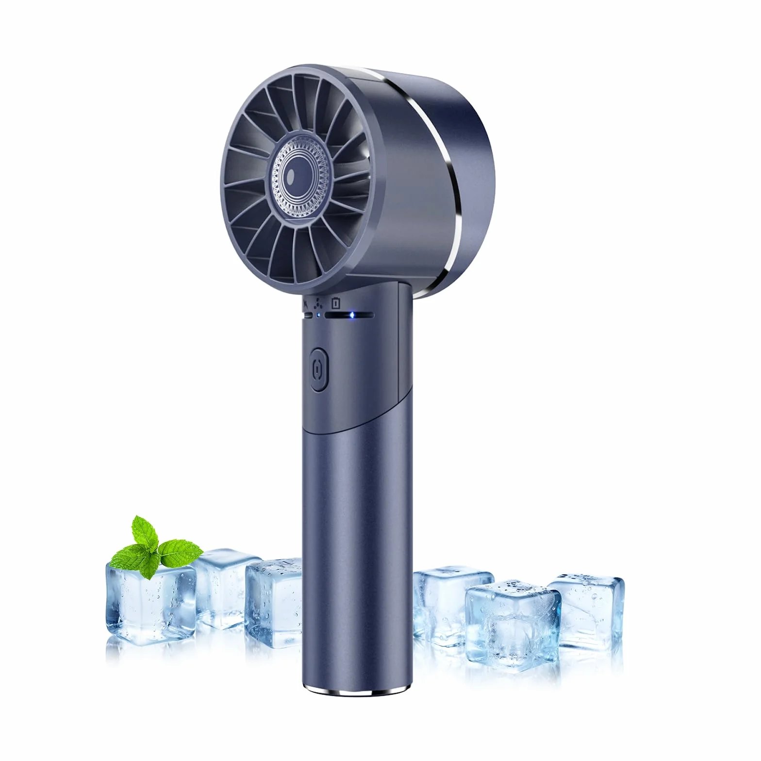 Mini wentylator ręczny USB akumulatorowy 4 prędkości 16h przenośny turbo kieszonkowy Niebieski