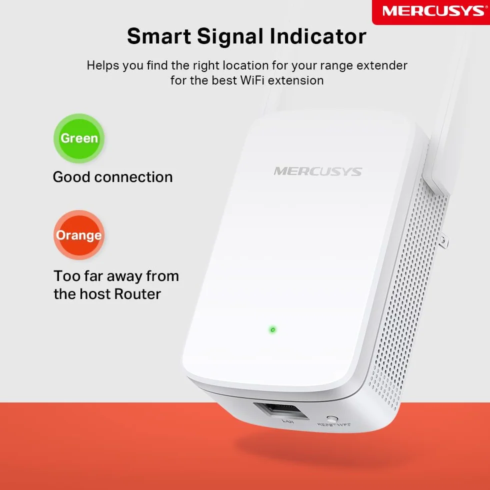 Mercusys ME30 | Wzmacniacz Zasięgu Wi-Fi AC1200 Dual Band | 867 Mb/s (5 GHz) + 300 Mb/s (2,4 GHz) | Adaptacyjny Wybór Ścieżki | WPS | Port Ethernet | Tryb Punktu Dostępowego