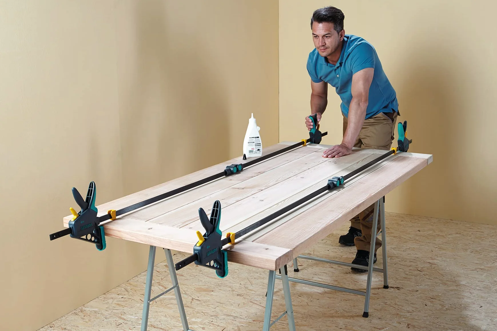 wolfcraft Zestaw ścisków jednoręcznych XL, 3-cz. I8624000I Pozwala uzyskać różne zakresy zacisku, do 1060 mm