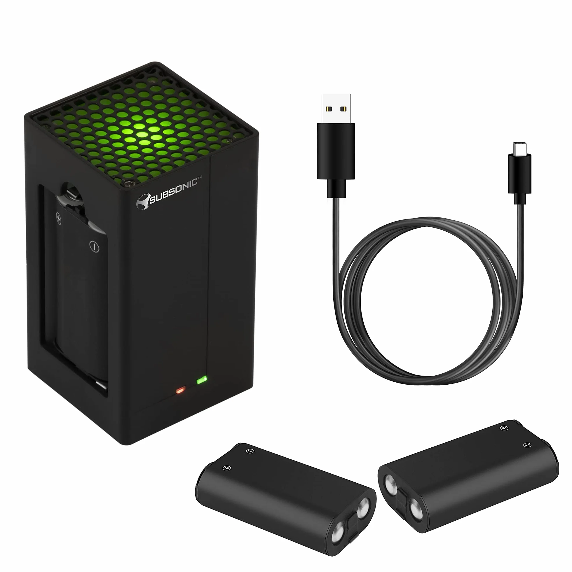 Subsonic - Zestaw do ładowania Dual Power Pack - 2 akumulatory, ładowarka i kabel do kontrolera Xbox X/S serii