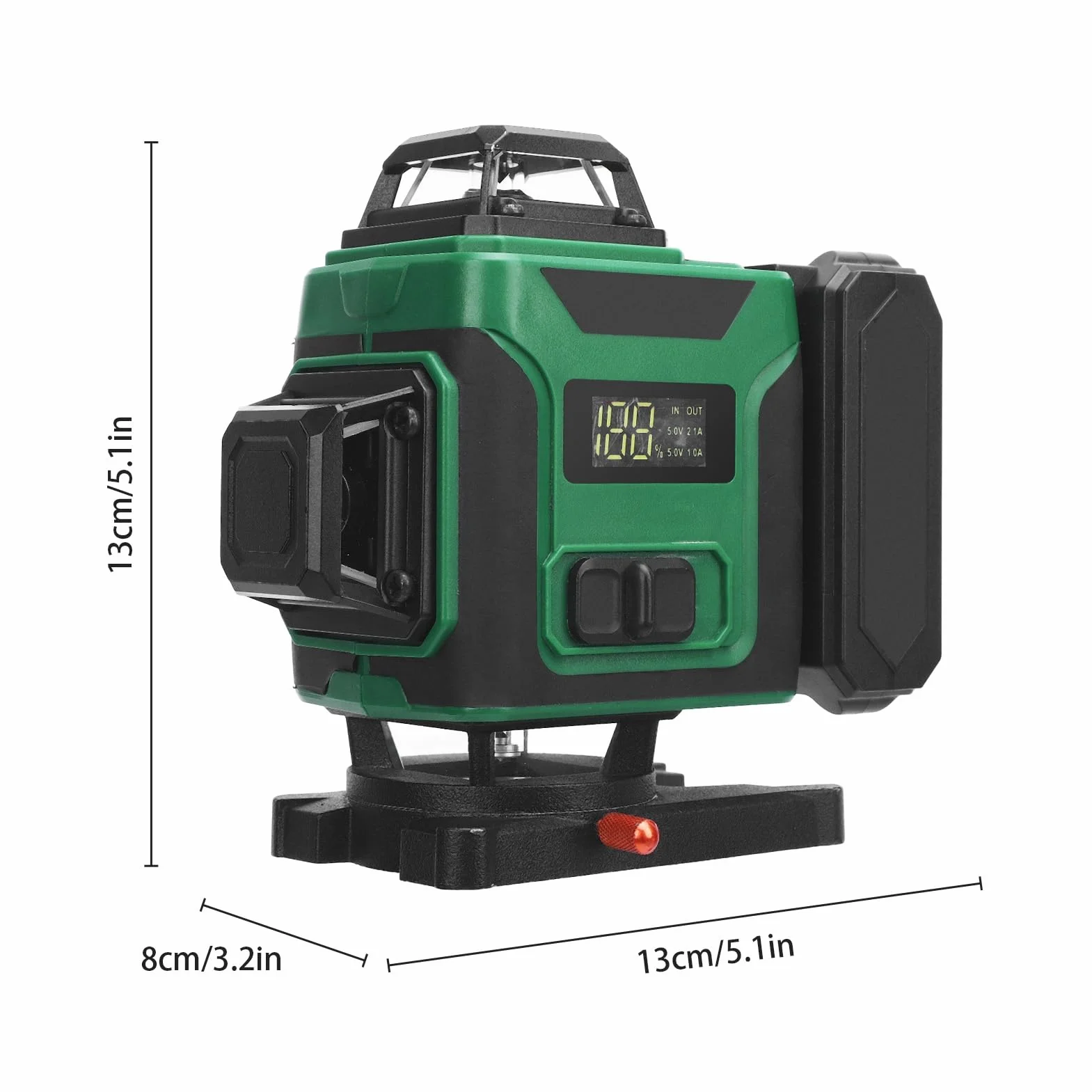 FTVOGUE 16-liniowy Poziom Lasera, LCD 16-liniowy Samopoziomujący 3° Automatyczna Stabilizacja Zdalne Sterowanie Pionowa Linia Pozioma ze Statywem ze Stali Nierdzewnej, do Płytek (wtyczka UE)