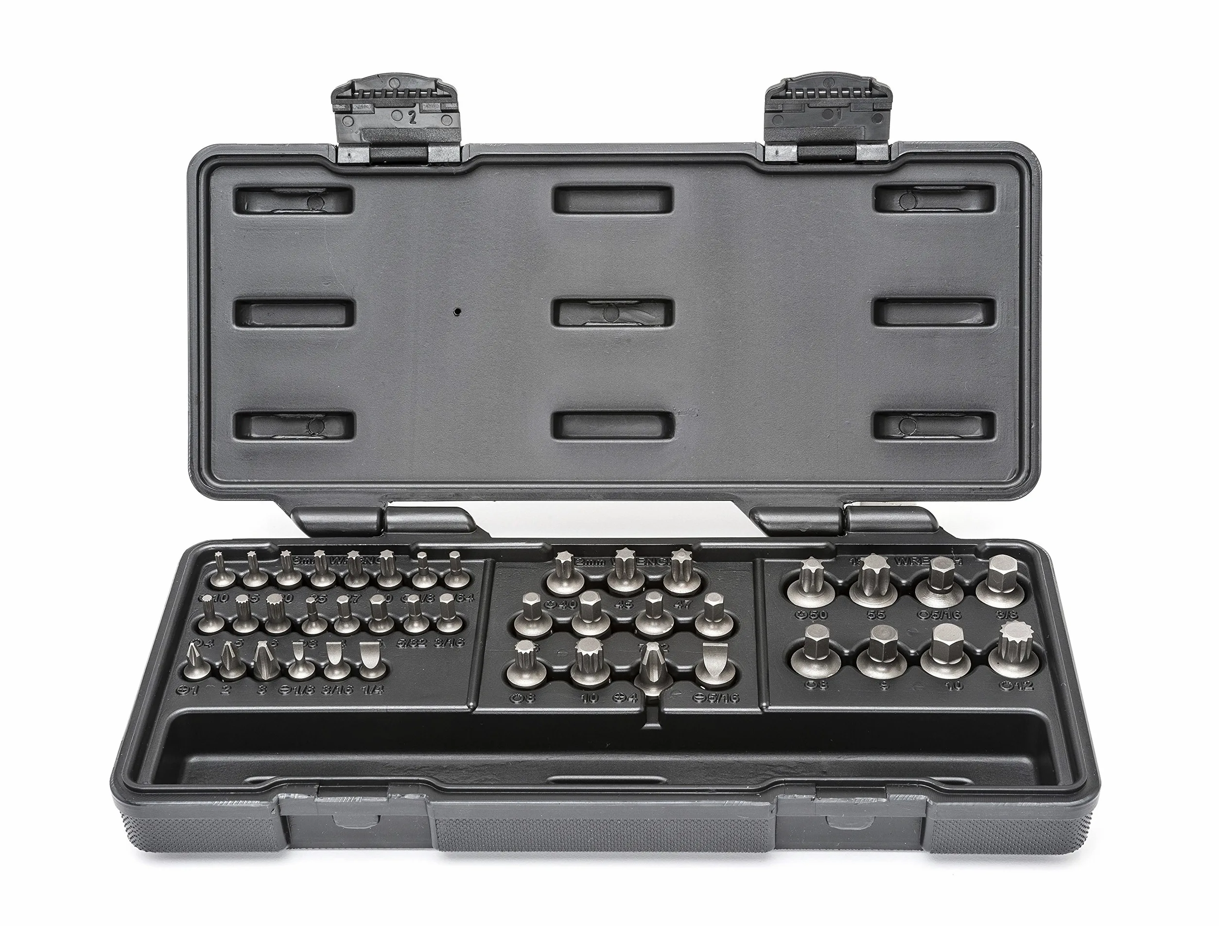 GearWrench 41 szt. Zestaw bitów Phillips/szczelinowych/Torx/Hex/Triple Square Insert do kluczy 6 i 12-punktowych - 81602, czarny