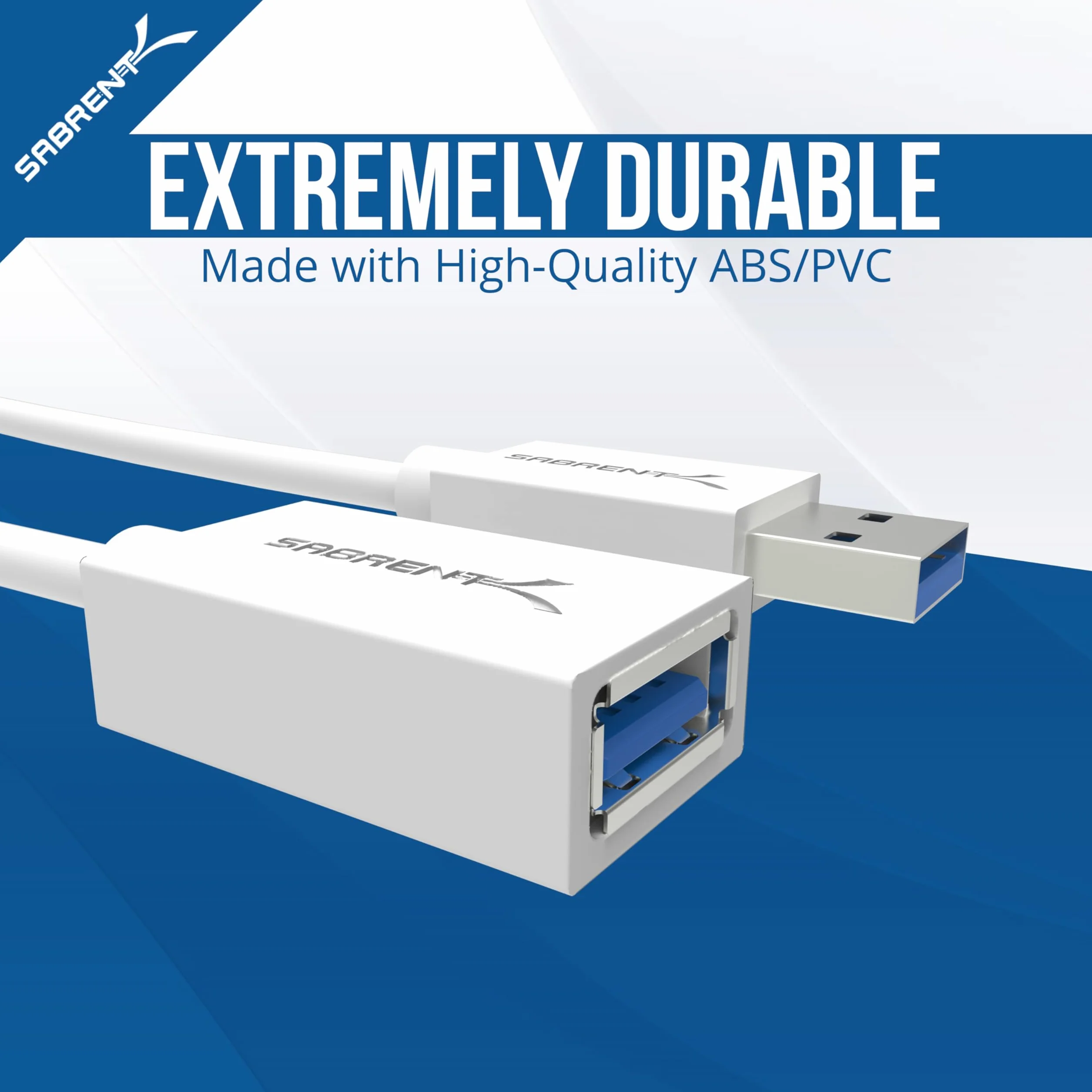 Sabrent Kabel przedłużający USB 3.0 A-męski na A biały 3 stopy CB-303W