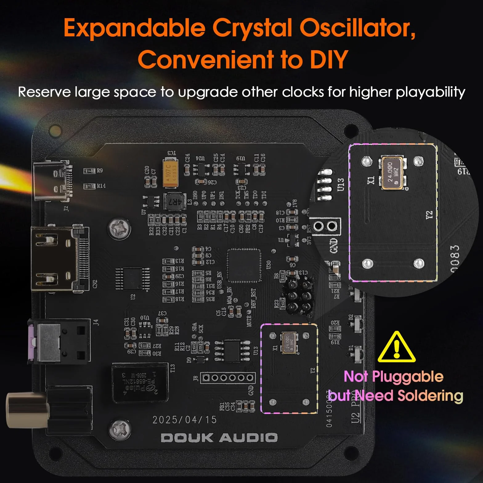 Cyfrowy interfejs USB (DDC) Douk Audio U2 PRO XMOS XU316, USB-C do optycznego/koncentrycznego/HDMI-IIS, DSD512/PCM768kHz, przenośny cyfrowo-analogowy konwerter audio do wzmacniacza DAC/PS5/