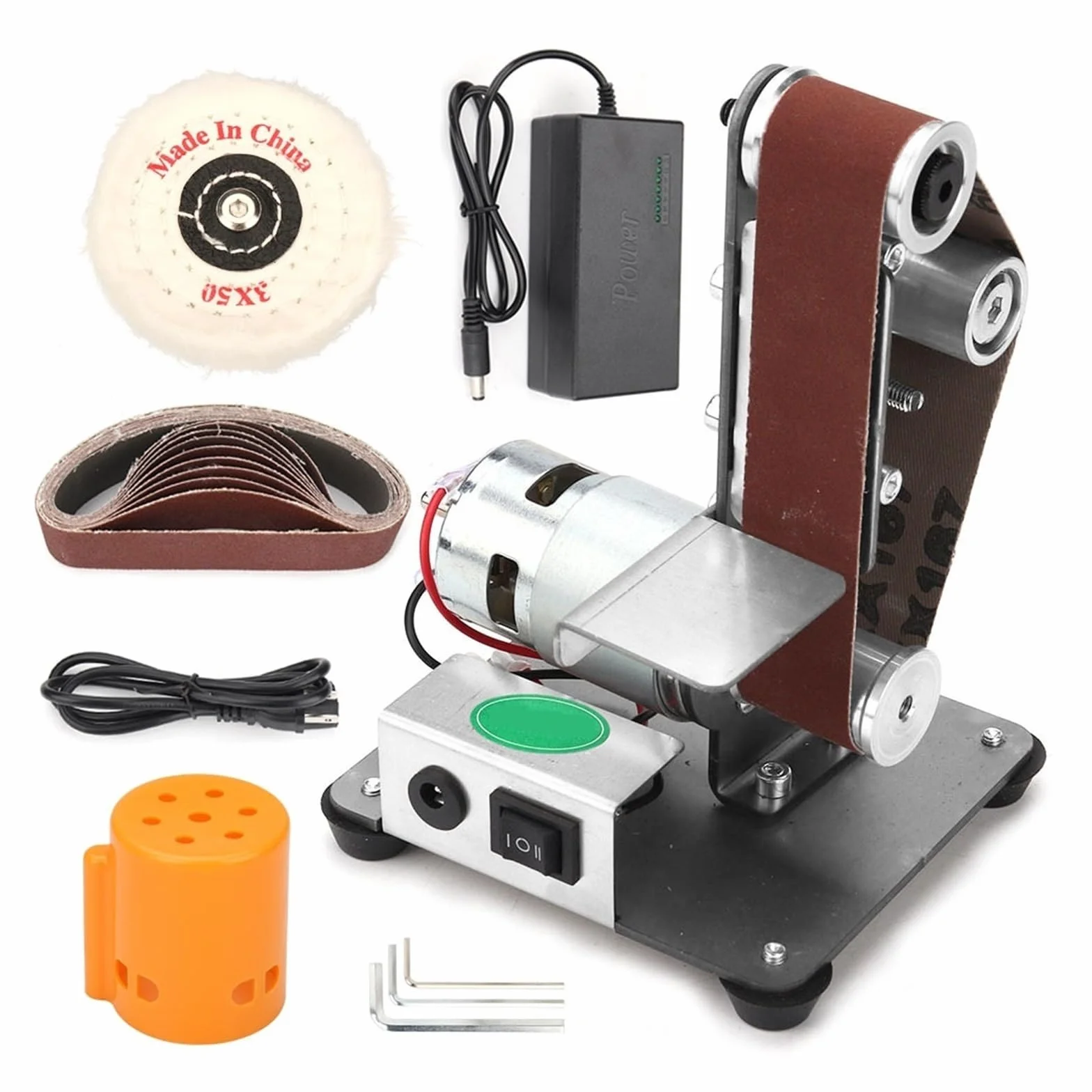 Szlifierka polerska Wielofunkcyjny pulpit pionowa miniaturowa Mini elektryczna maszyna taśmowa DIY szlifierka szlifierka kątowa Potężna moc(Style 1)