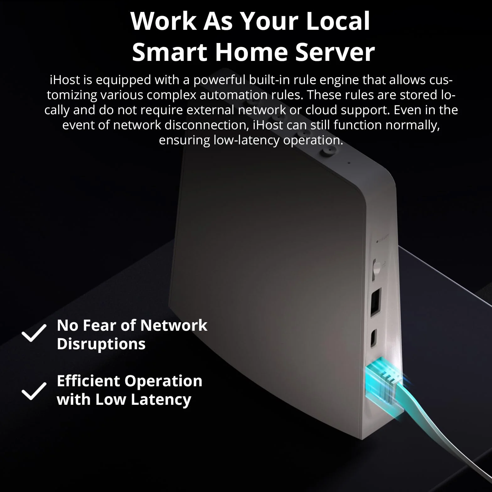 SONOFF iHost Smart Home Hub - AIBridge 4GB, Twój Lokalny Ośrodek Kontroli, Kompatybilny z Urządzeniami LAN Wi-Fi i Urządzeniami z Protokołem Standardu Zigbee, Otwarte API i Integracja Dodatków.