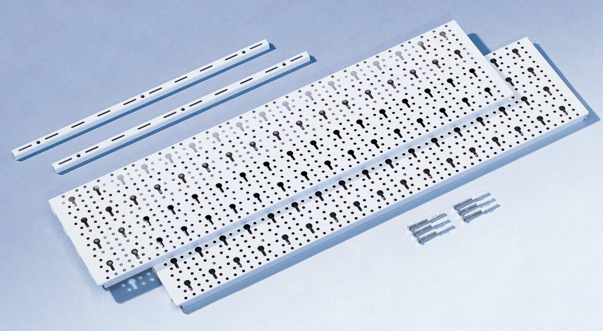 Element System 11300-00005 płytka kołkowa wykonana z metalu/podstawowy zestaw narzędzi DIY/śruby i kołki ścienne w zestawie/biała