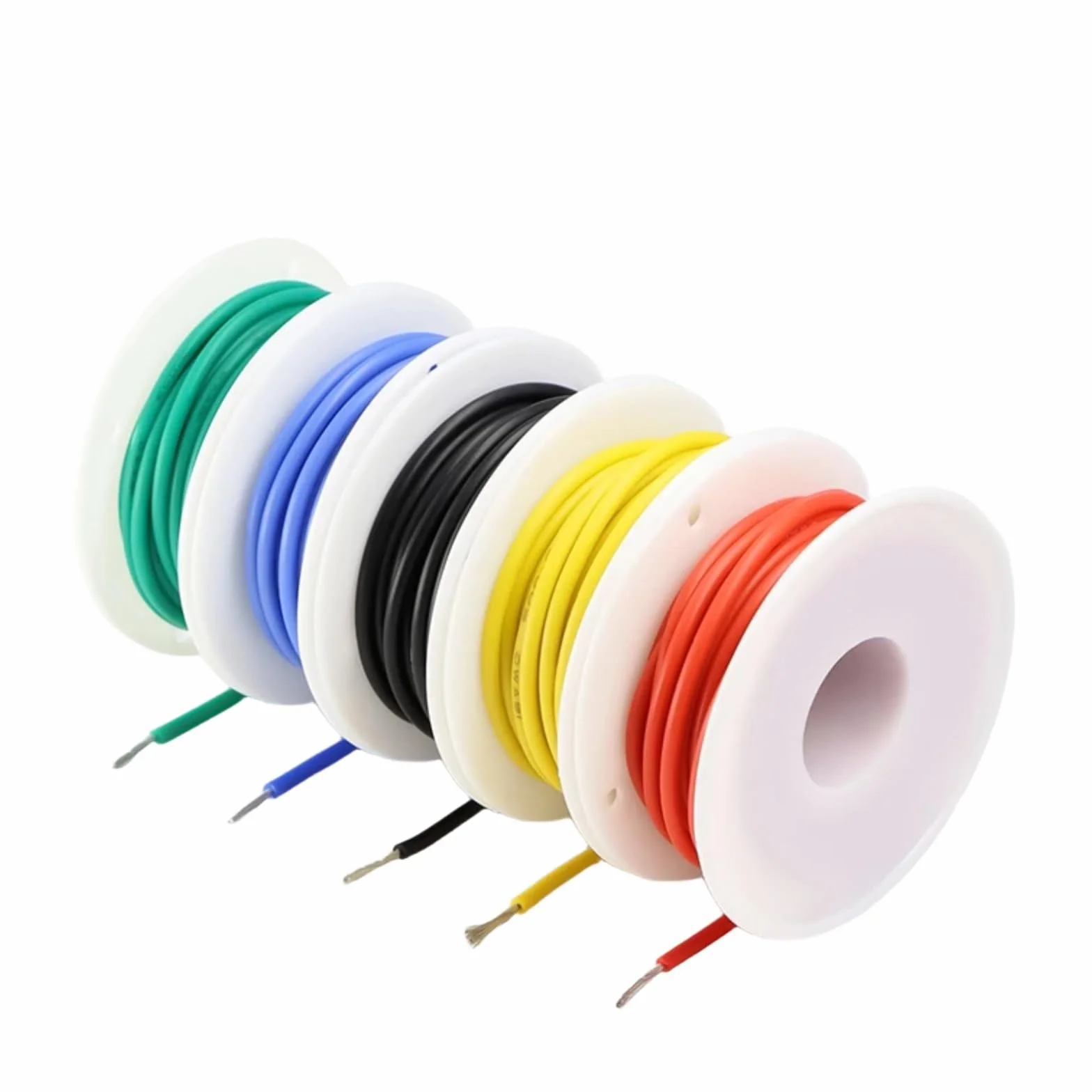 30/28/26/24/22/20/18/16AWG 600V izolowane kable miedziane z gumy silikonowej (biały, 1 rolka; 18AWG 4 m na rolkę)