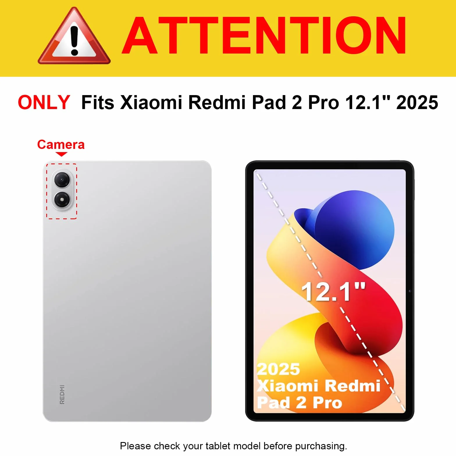 Fintie Etui Ochronne do Redmi Pad 2 Pro 12,1" 2025 z Uchwytem na Długopis TPU