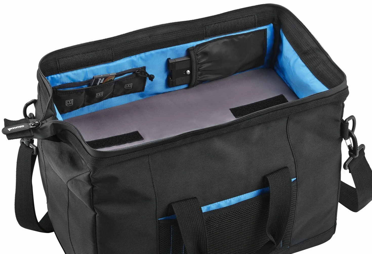 CULLMANN - 98370 - AMSTERDAM Maxima 335 torba na aparat fotograficzny do średnich i dużych urządzeń lustrzanek cyfrowych z dużym otworem kieszonkowym, czarna - wymiary wewnętrzne 300 x 150 x 190 mm -