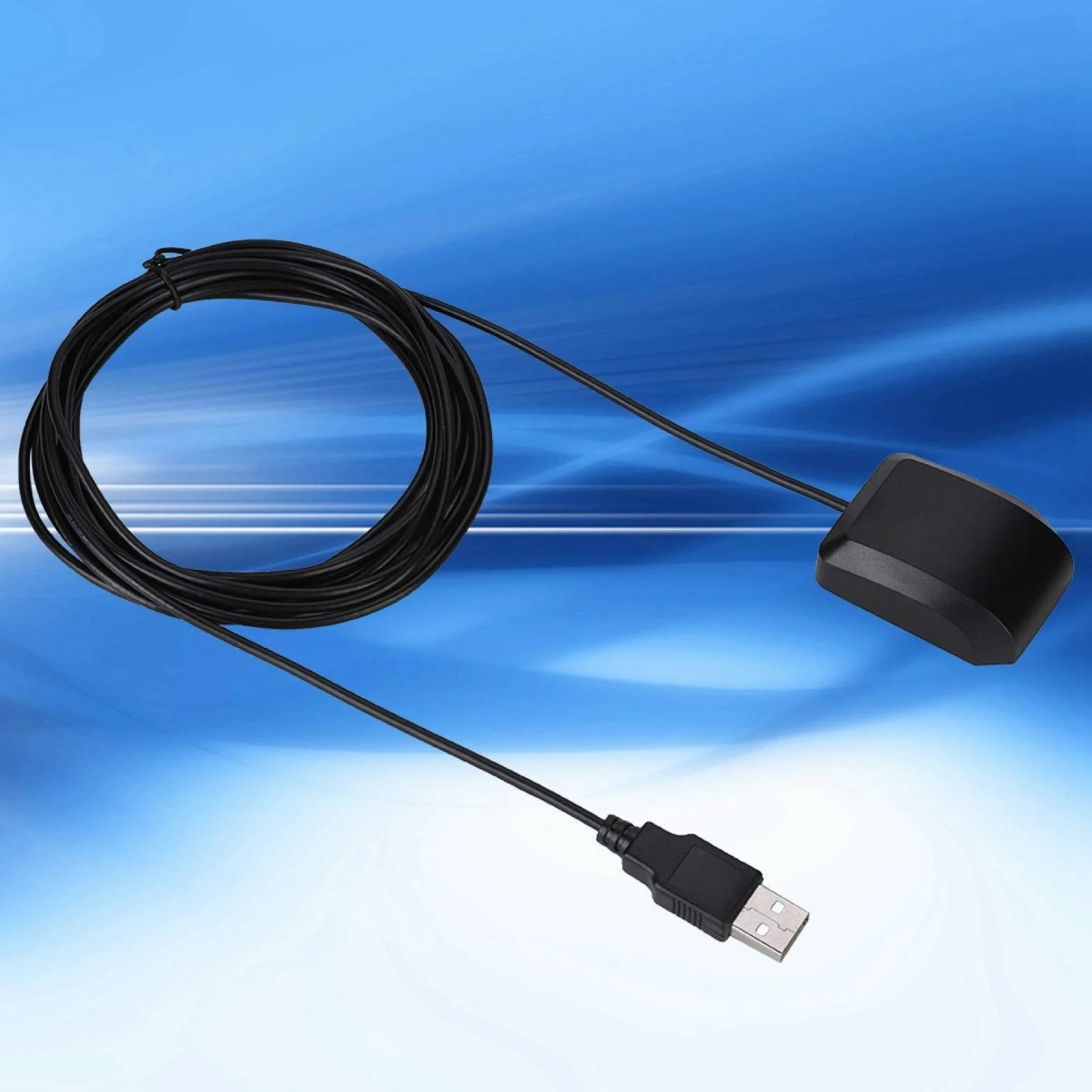 ASHATA 2 w 1 samochodowa antena GPS GLONASS adapter antenowy port USB z 3-metrowym kablem