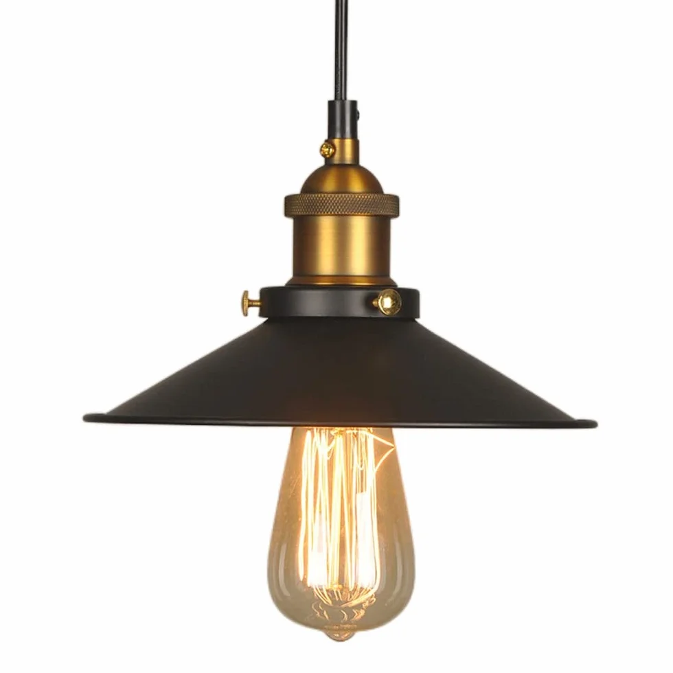 Retro Industrialna lampa wisząca LED w stylu vintage do kuchni domu dekoracja podstawy E27 (rozmiar: 26 x 14 cm)