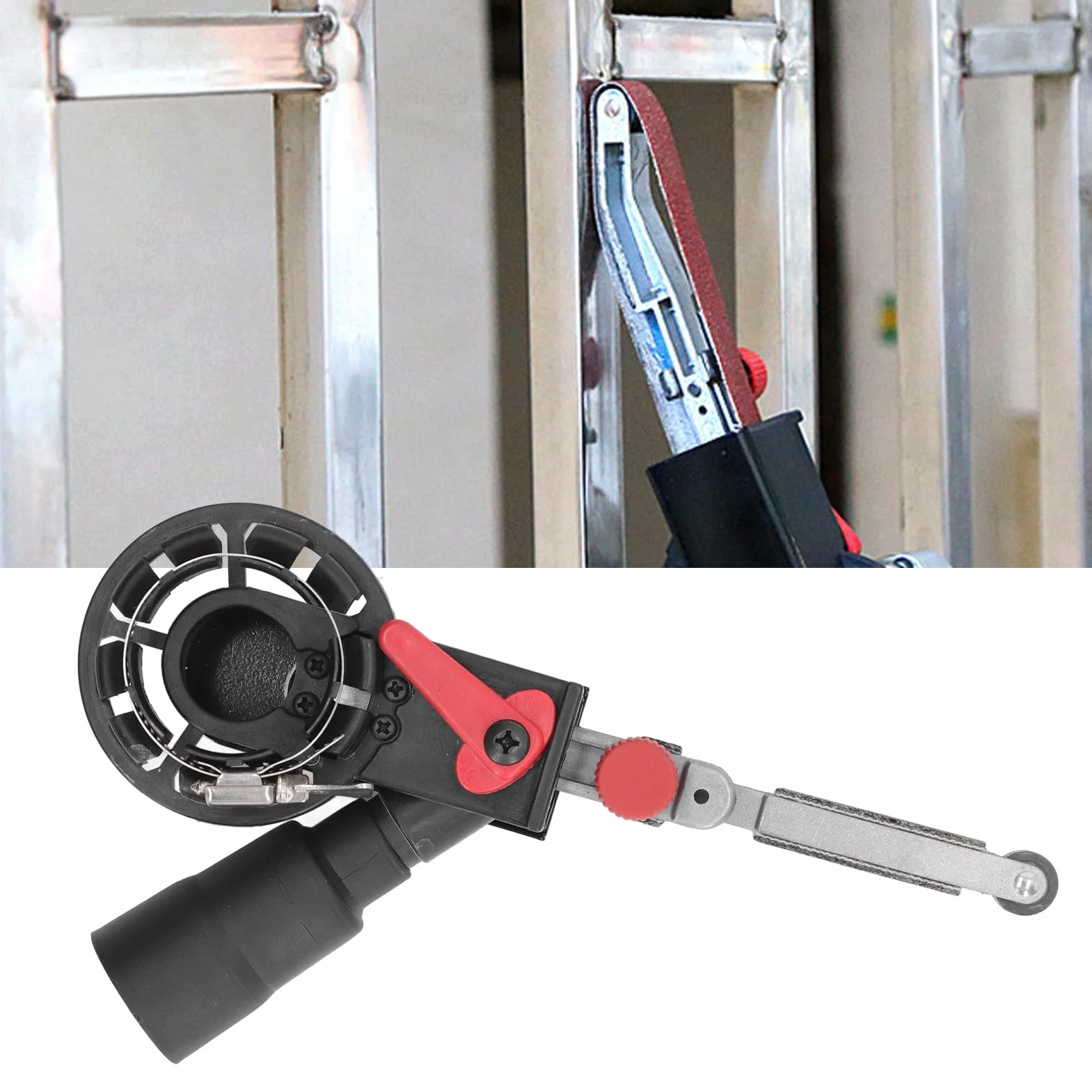 Przystawka do szlifierki taśmowej ze stopu aluminium Kompatybilna ze szlifierkami kątowymi M10 - Adapter szlifierski o szerokości 15 mm do drewna szklanego i metalu - Głowica