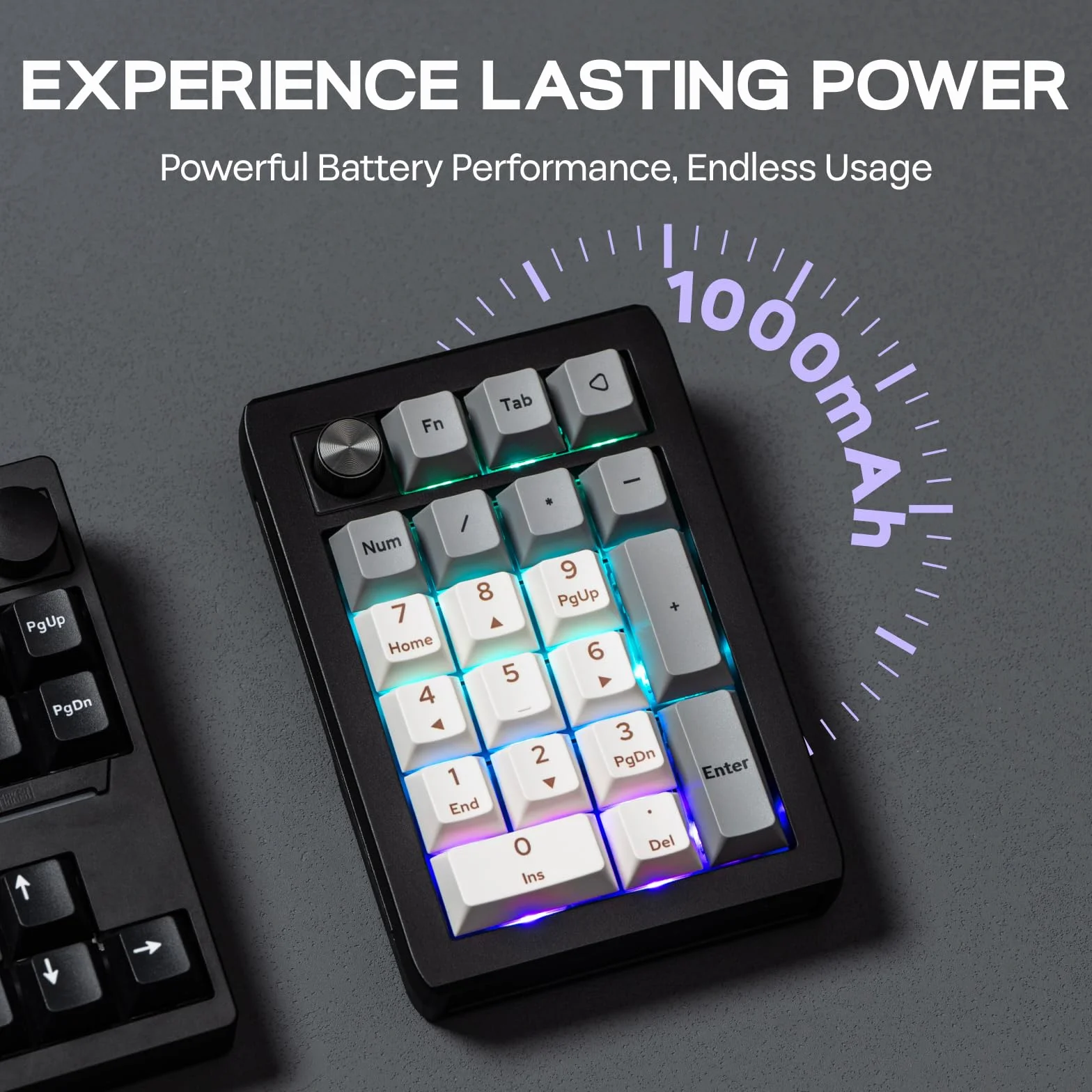 EPOMAKER EK21 VIA Gasket Numpad 1000 mAh BT 5.0 2,4 GHz przewodowy Hot-Swap programowalny Win Mac Gaming