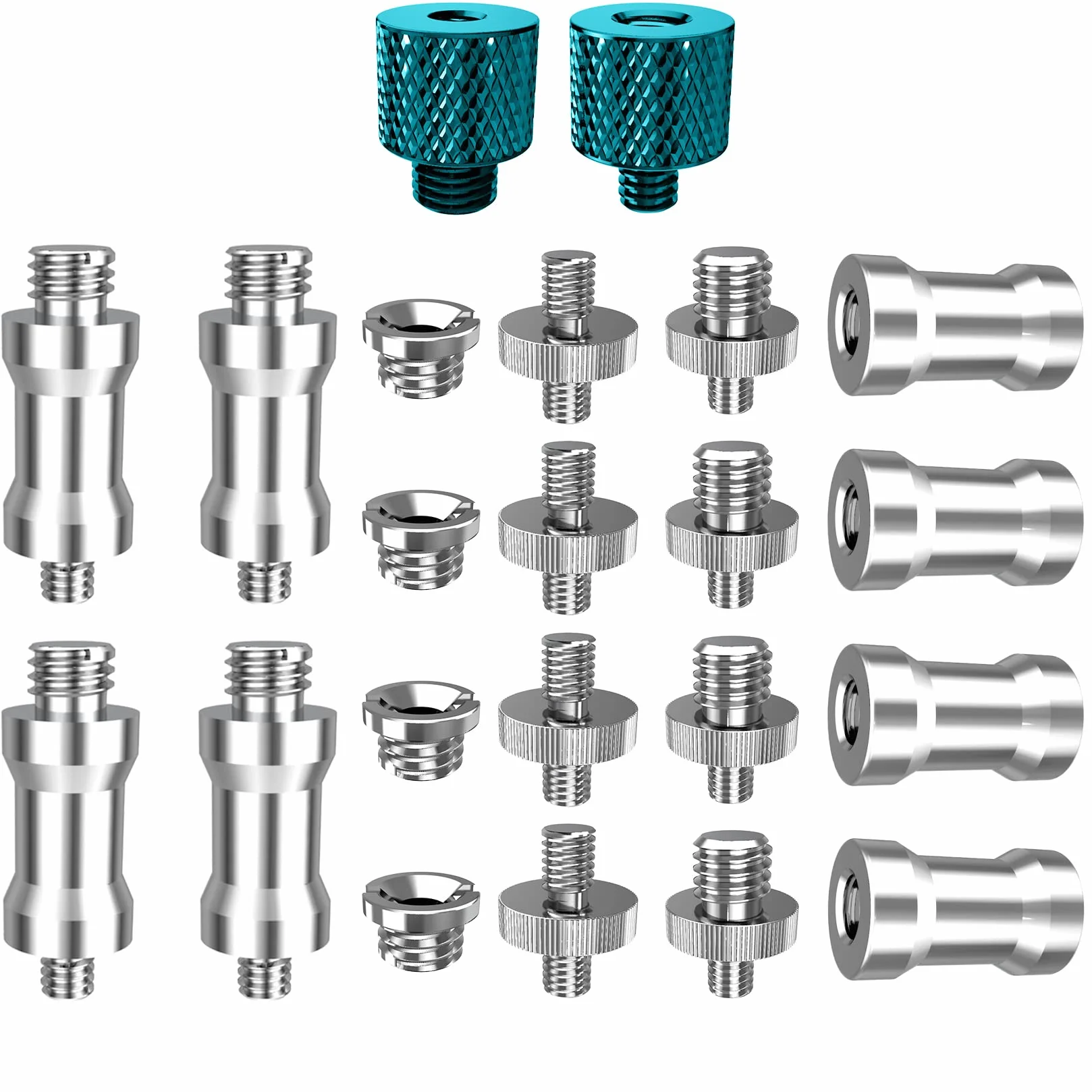 22 Sztuki Śrub Do Aparatu 1/4" Na 3/8" Adapter Statywu Głowicy Kulowej