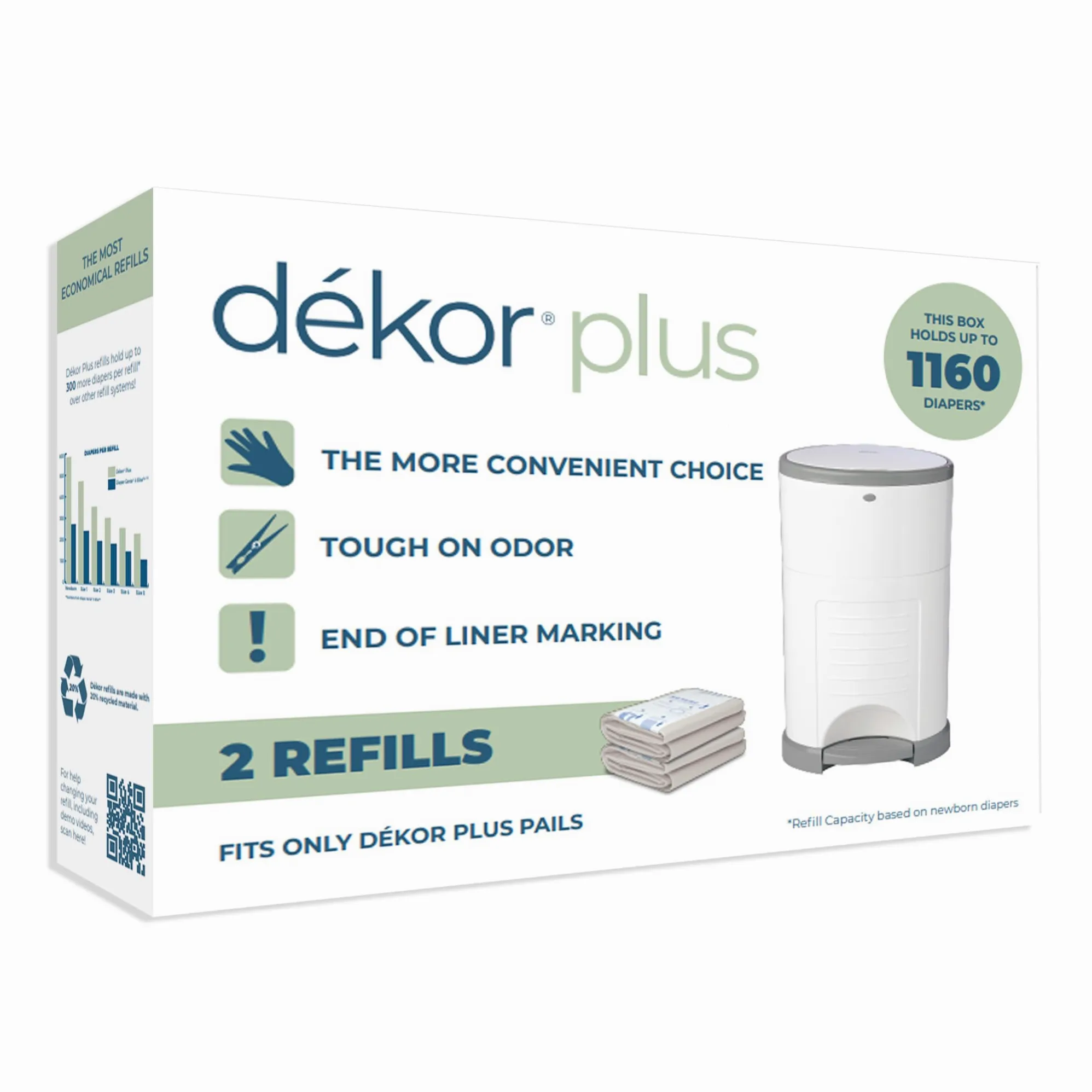 Diaper Dekor Plus Refill, 2 Count by Diaper Dekor