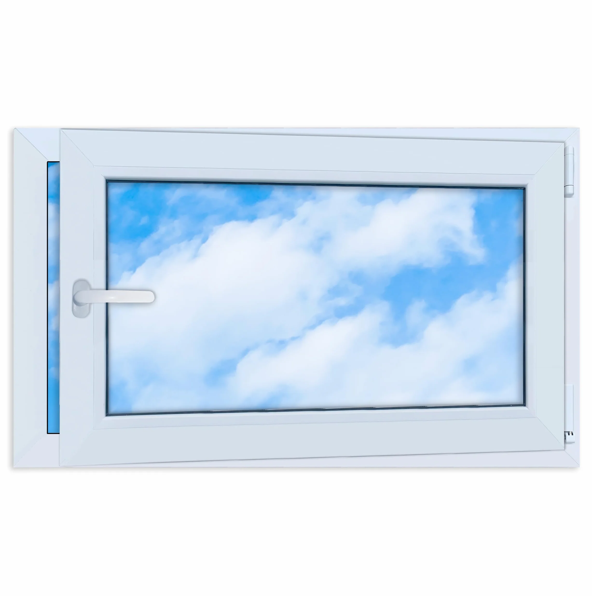 LORAC | Okno z tworzywa sztucznego białe 1000 x 600 mm, 100 x 60 cm, PCV, DIN prawo, uchylne i wysuwane, 2-krotne oszklenie, energooszczędne – okno z certyfikatem CE do piwnicy i mieszkania
