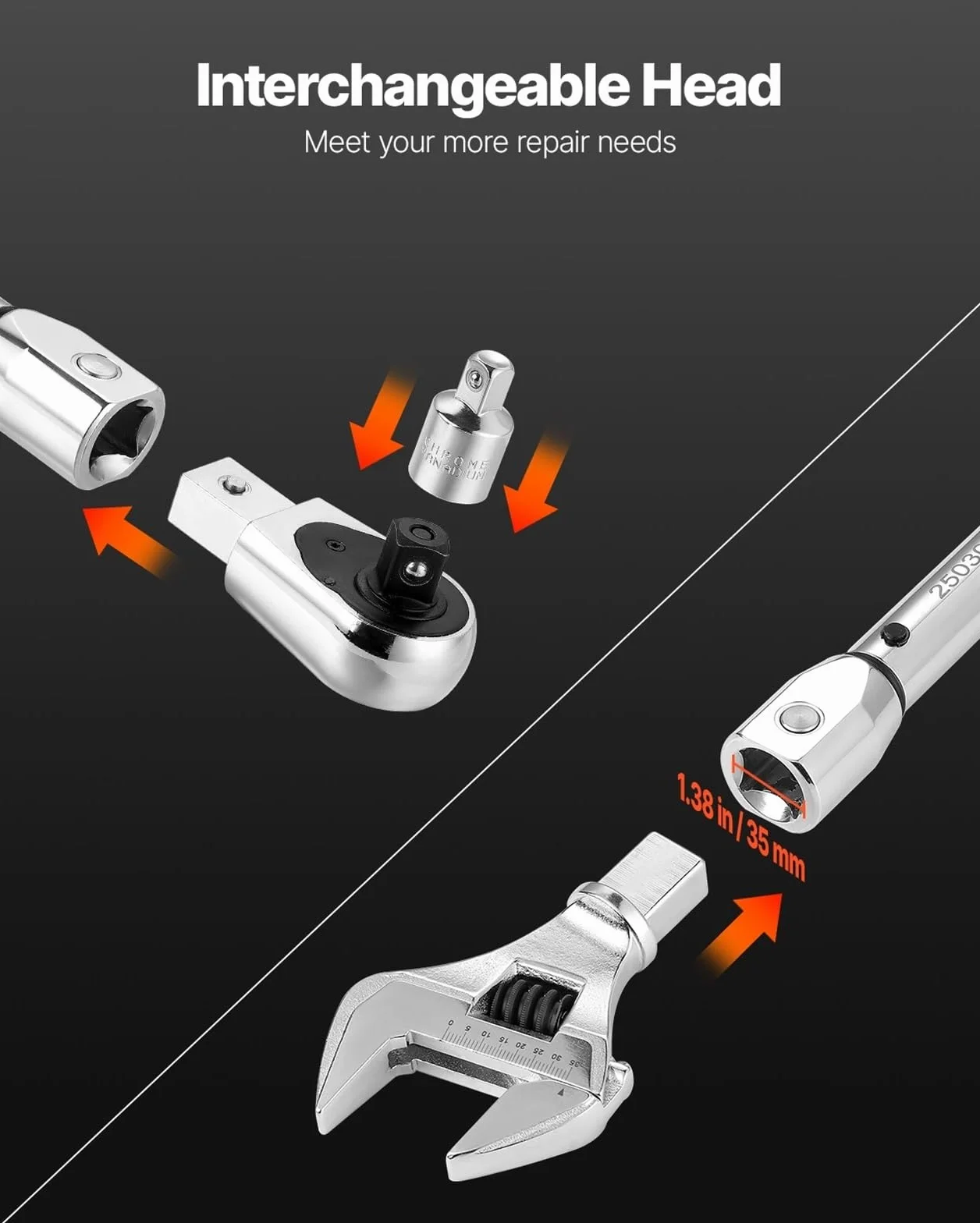 Telescopic Ratchet Regulowany klucz dynamometryczny typu Click Napęd 1/2 cala 20–160 lbf-ft ​​Wagi dwukierunkowe i dwuzakresowe z adapterem mały klucz dynamometryczny