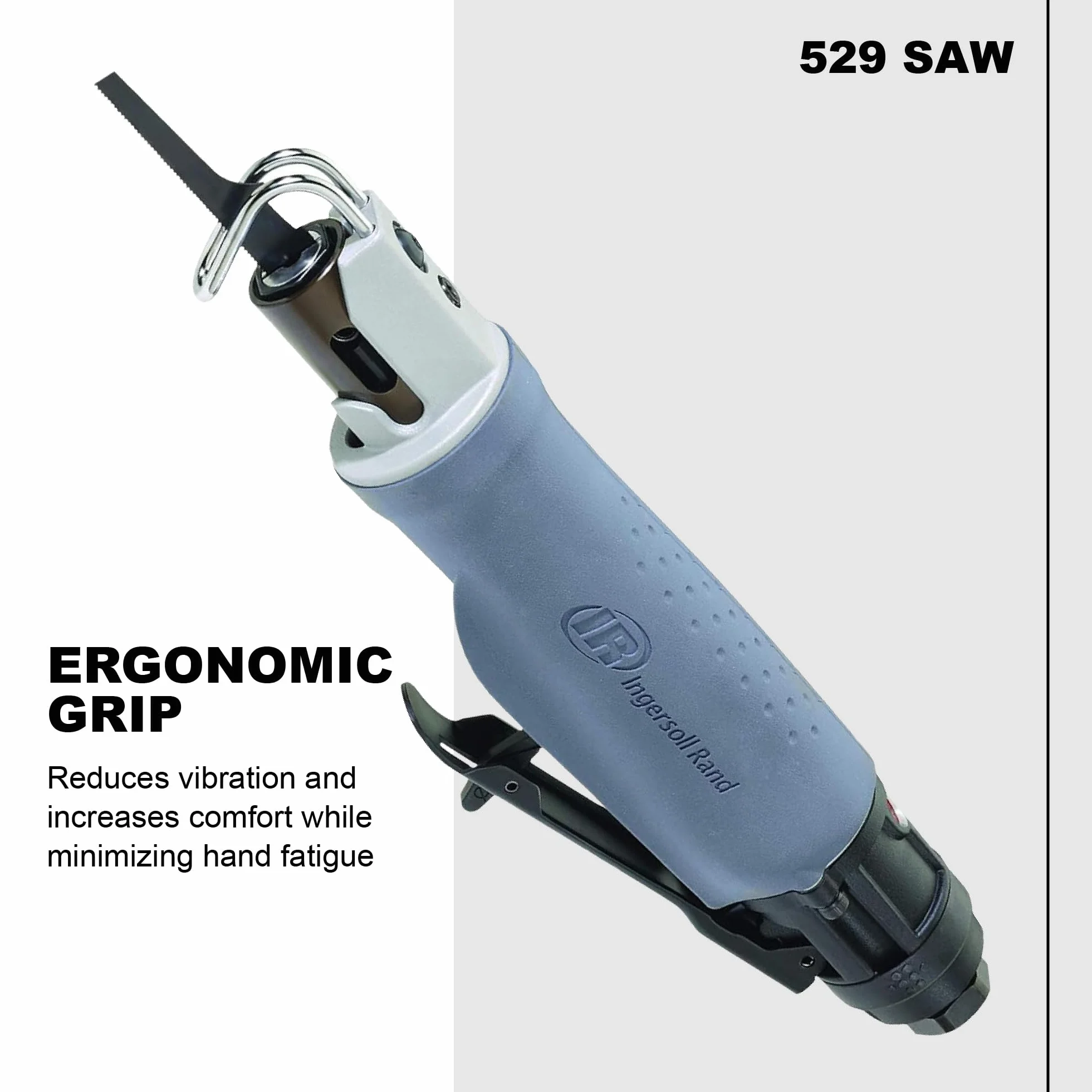 Ingersoll Rand Piła szablasta 529, o niskim poziomie wibracji, pneumatyczna, z kątem cięcia 360°, 6 ostrzy, 0,7 kg