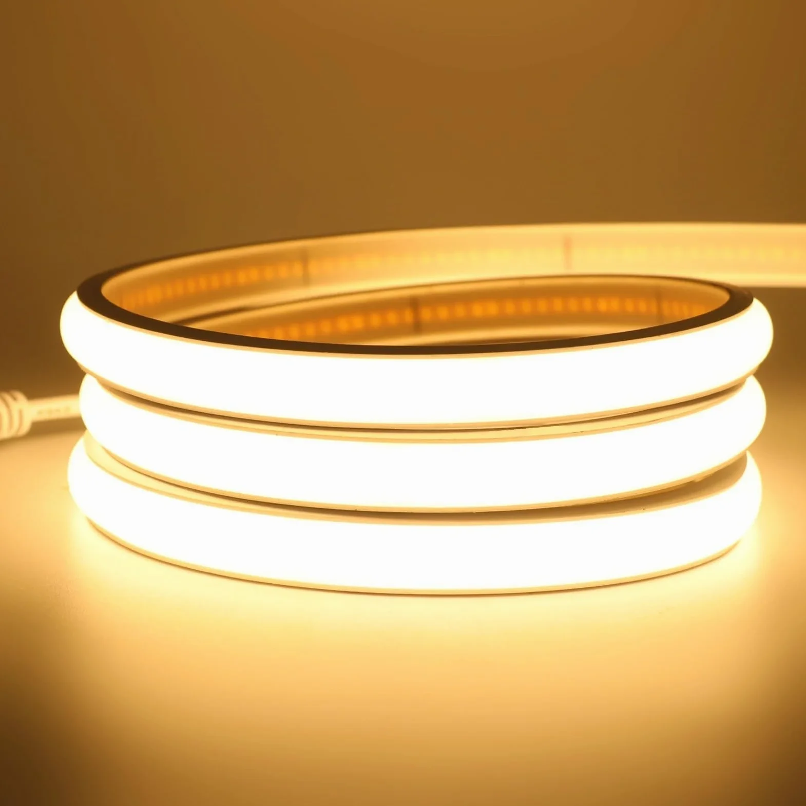 Wodoodporna taśma LED COB 0,5-20 m 12 V/24 V | 320 diod LED o wysokiej gęstości, elastyczna taśma neonowa, oświetlenie wewnętrzne na zewnątrz (ciepła biel, 24 V 18 m)