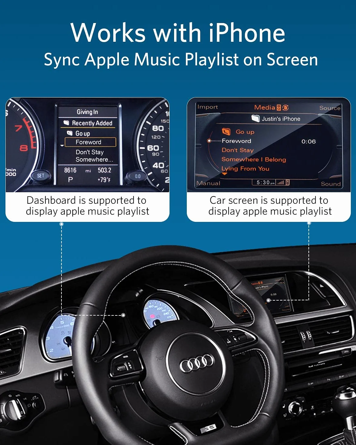 Airdual Adapter Bluetooth 5.0 aptX-HD do 2004-2009 roku kompatybilny z Audi MMI AMI 2G iPod Music Interface