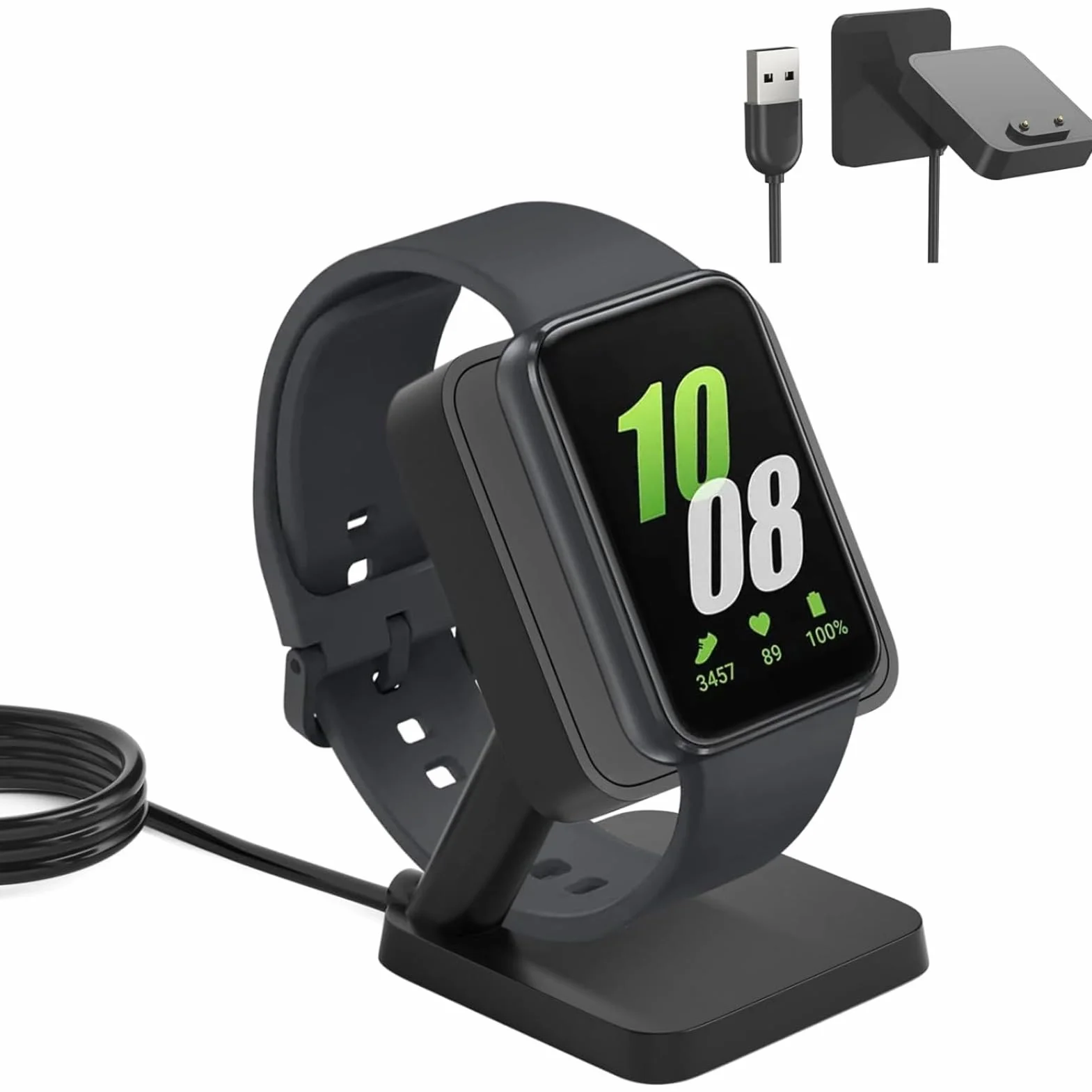 Ładowarka do Zegarka Fit 3, Magnetyczna Bezprzewodowa Stacja ładująca z Kablem USB, Przenośna, Wydajna i Bezpieczna Stacja ładująca do Smartwatcha Zamienna do Stacji