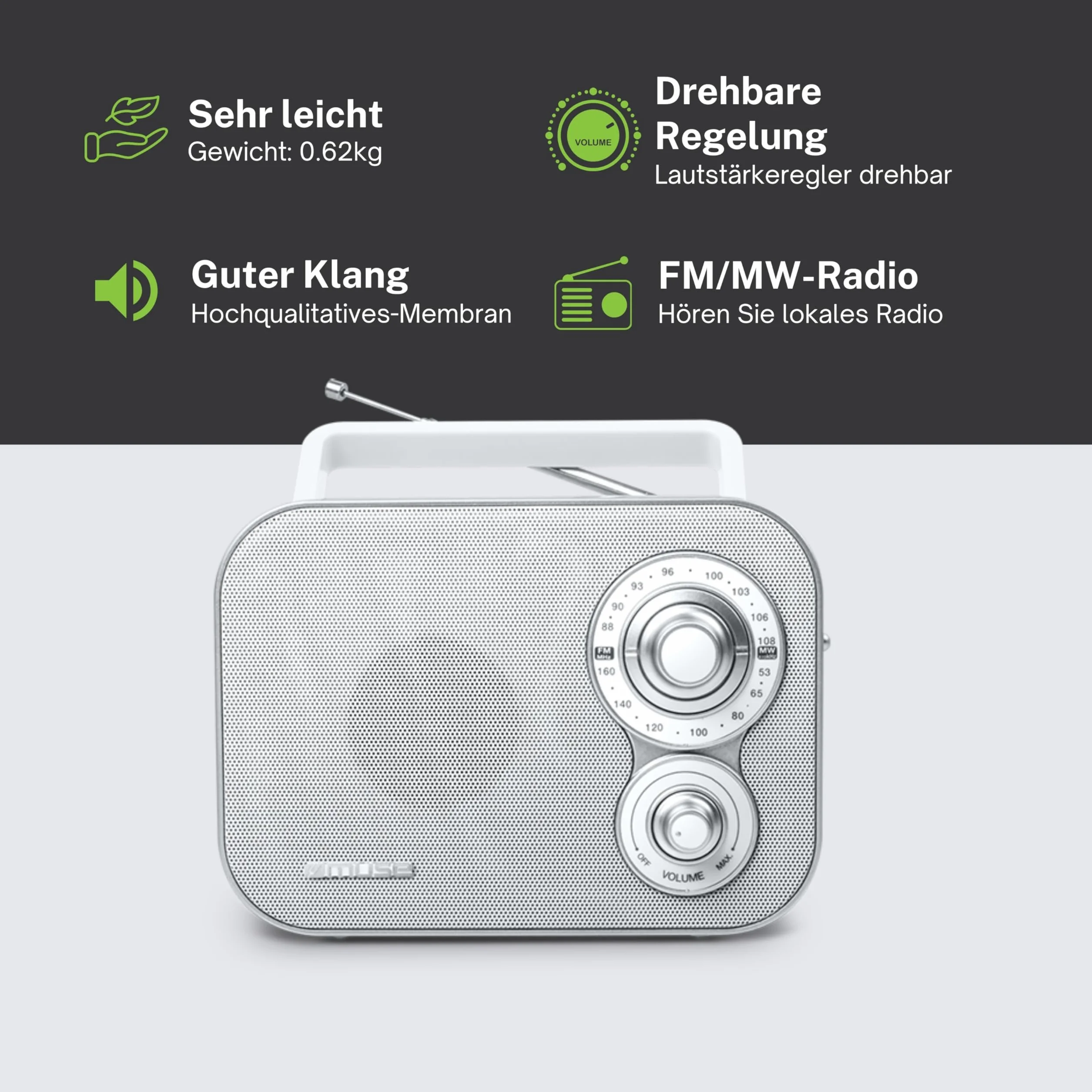 MUSE Radio M-051 RW Biały