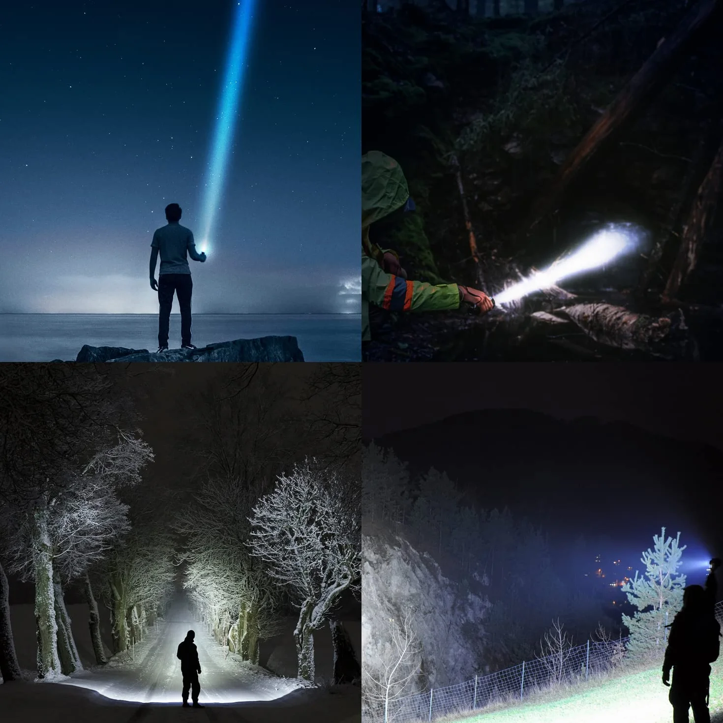 Latarki taktyczne LED o wysokich lumenach, z zoomem, 5 trybów, jasne latarki LED w sytuacjach awaryjnych, kemping, zewnętrzne lampy błyskowe LED zasilane baterią, latarki ręczne (3 sztuki) LFX1050 od PeakPlus
