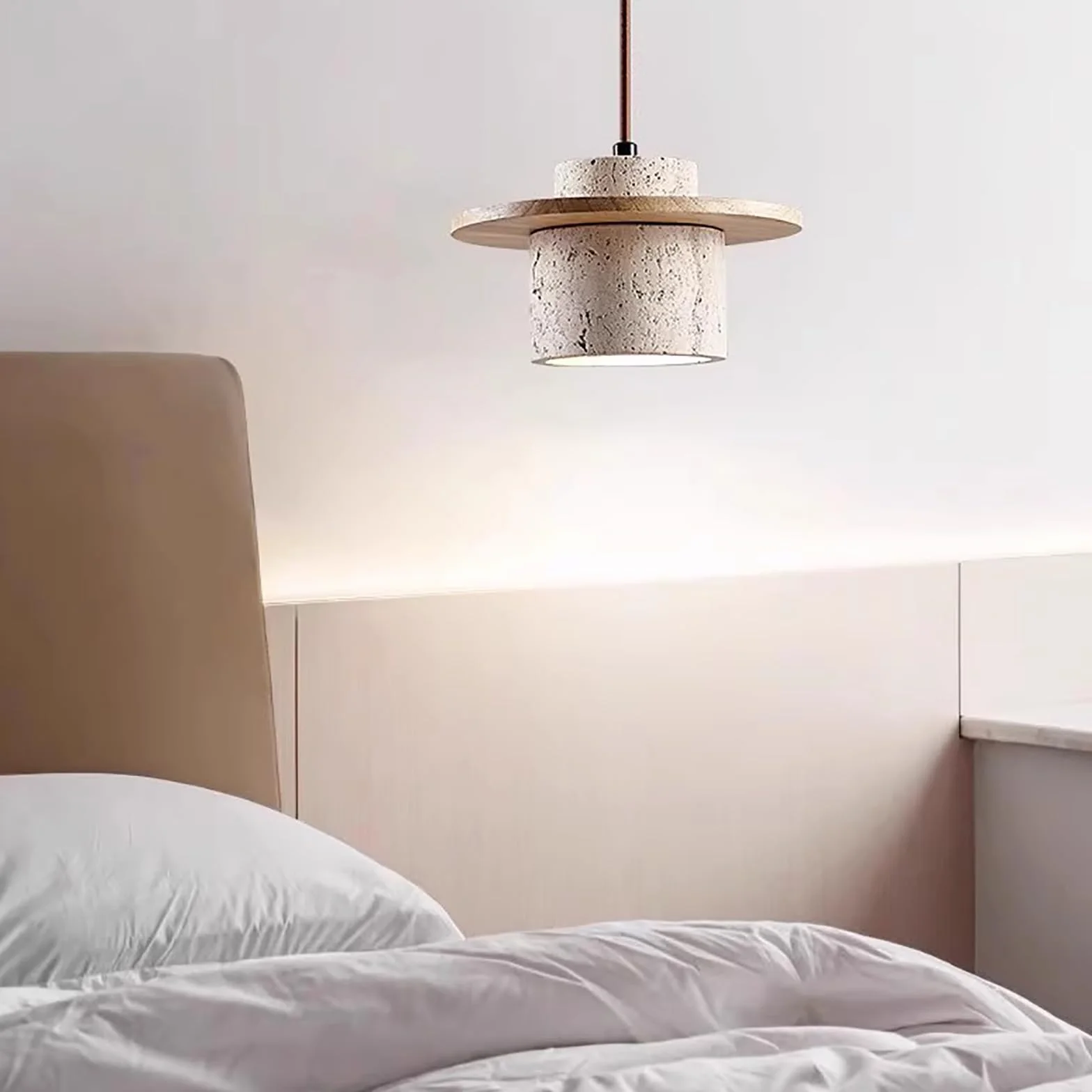 Nowoczesna nordycka betonowa lampa wisząca do jadalni wyspy kuchennej naturalny kamień abażur żyrandol sufit wiszące oświetlenie