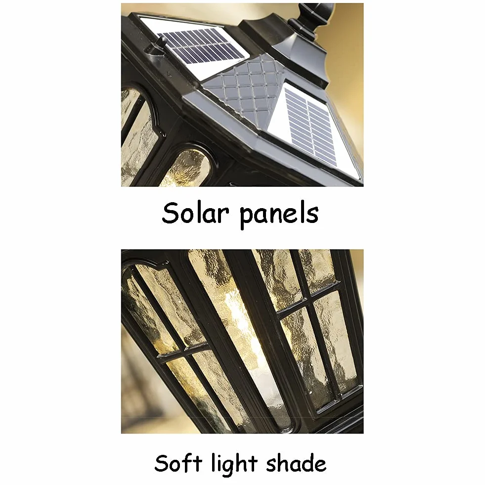 Światła słupkowe na zewnątrz, lampy ogrodowe, oświetlenie tarasu, światła solarne na zewnątrz, solarne lampy słupkowe LED z pilotem zdalnego sterowania, ogrodowe solarne światła ogrodzeniowe, wodoodporna, krajobrazowa lampa słupkowa do drewnianych słupków