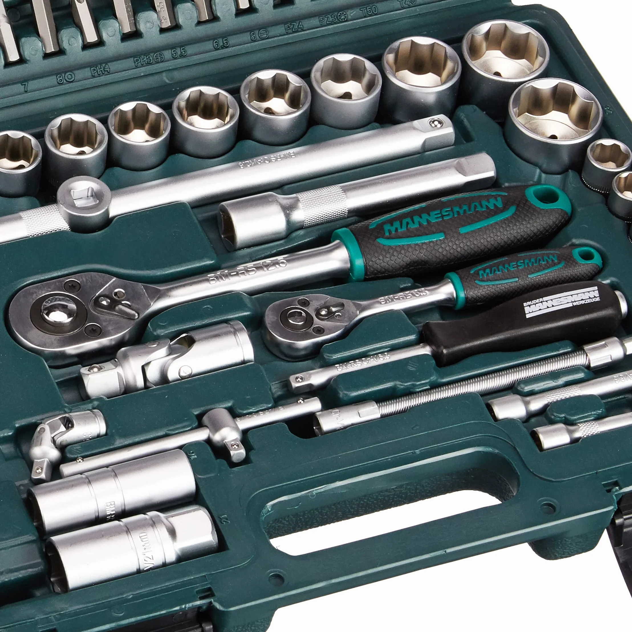 Brüder Mannesmann M 2055-SL zestaw kluczy nasadowych 1/4" + 1/2" 94-częściowy