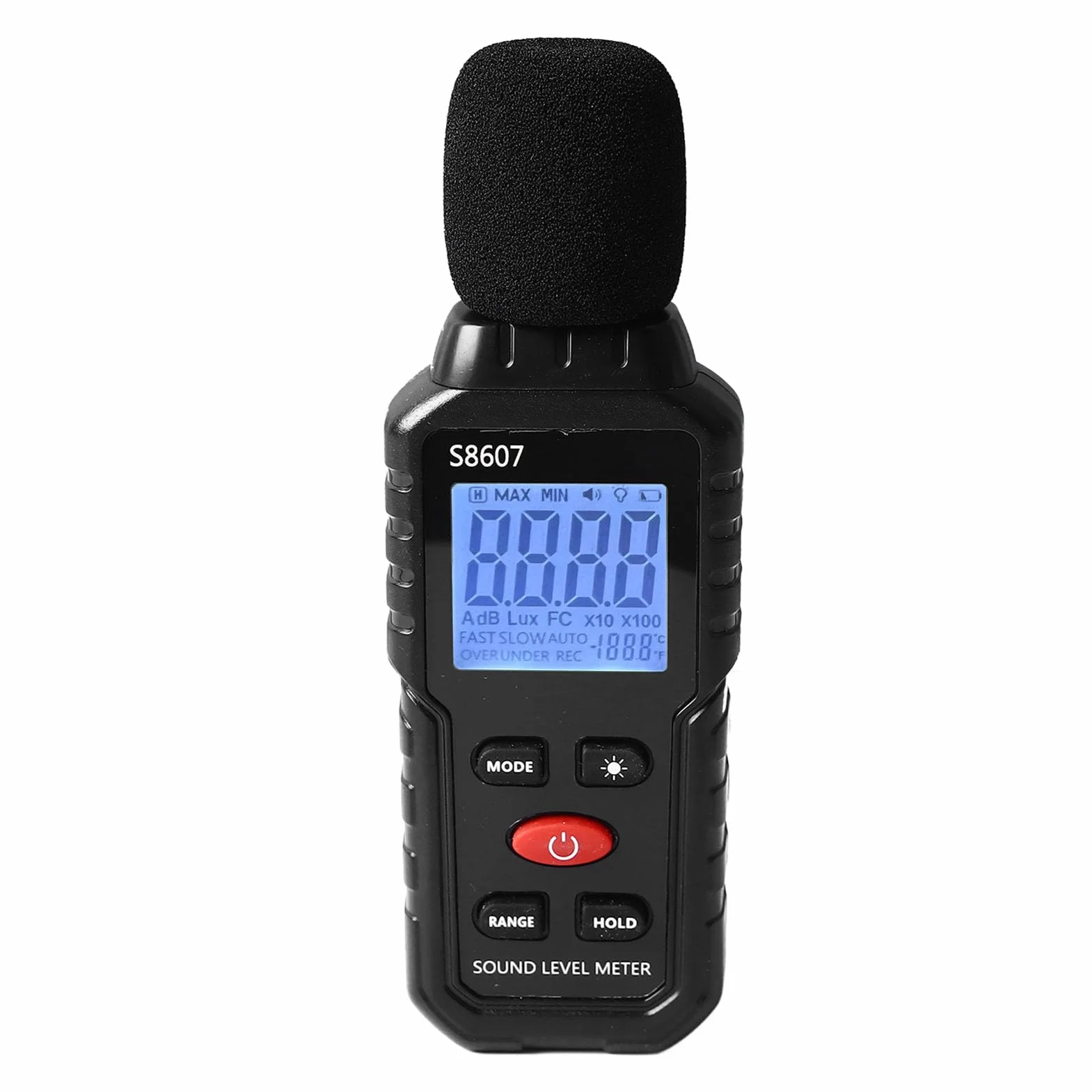 Miernik Decybeli S8607, Cyfrowy Miernik Poziomu Dźwięku 30 do 130 DB Urządzenie do Pomiaru Hałasu, Przenośny Miernik SPL Hałasu w Decybelach