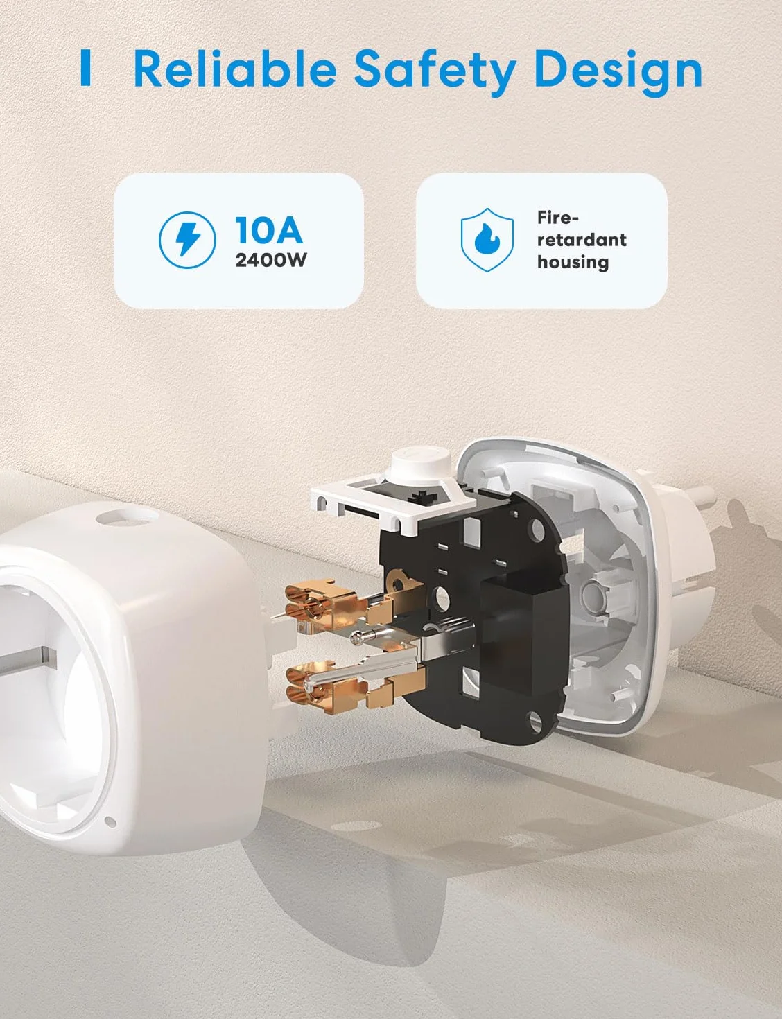 meross MSS110 Gniazdko Wi-Fi Mini współpracuje z Apple HomeKit, 4PCS Najmniejsze Smart Plug kompatybilne z Alexa, Google Assistant i Samsung SmartThings, nie wymaga koncentratora, 2,4 GHz, 10 A, Biały