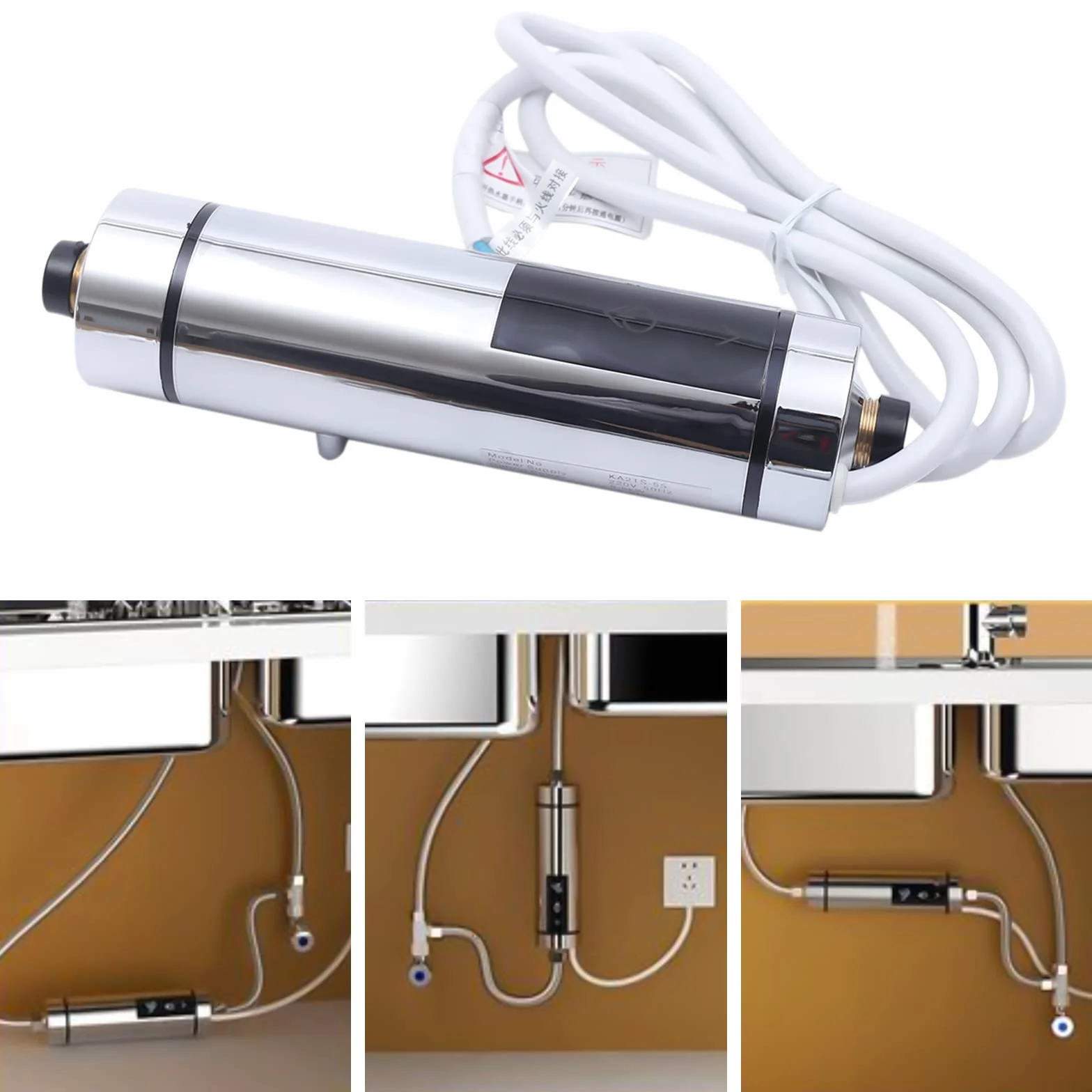 Elektryczny podgrzewacz wody 5500W Mini podgrzewacz wody Przenośny niskociśnieniowy bezzbiornikowy podgrzewacz wody Inteligentna regulacja temperatury Wyświetlacz LED Temperatura wody Zawór