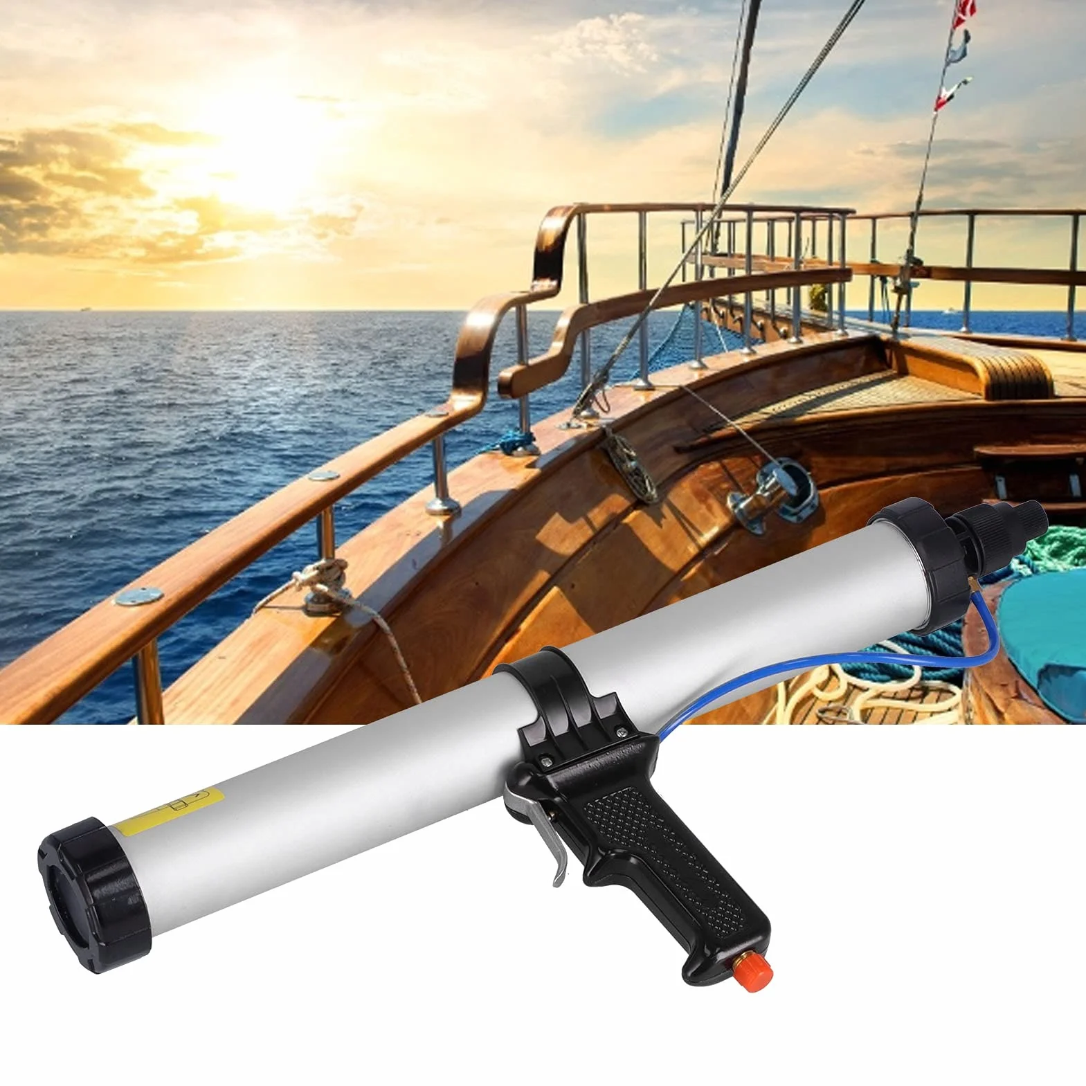 Pneumatyczny pistolet do uszczelniania powietrza, profesjonalny bezprzewodowy pistolet do uszczelniania 600 ml, lekki pneumatyczny pistolet do uszczelniania ze stopu aluminium do domu i przemysłu